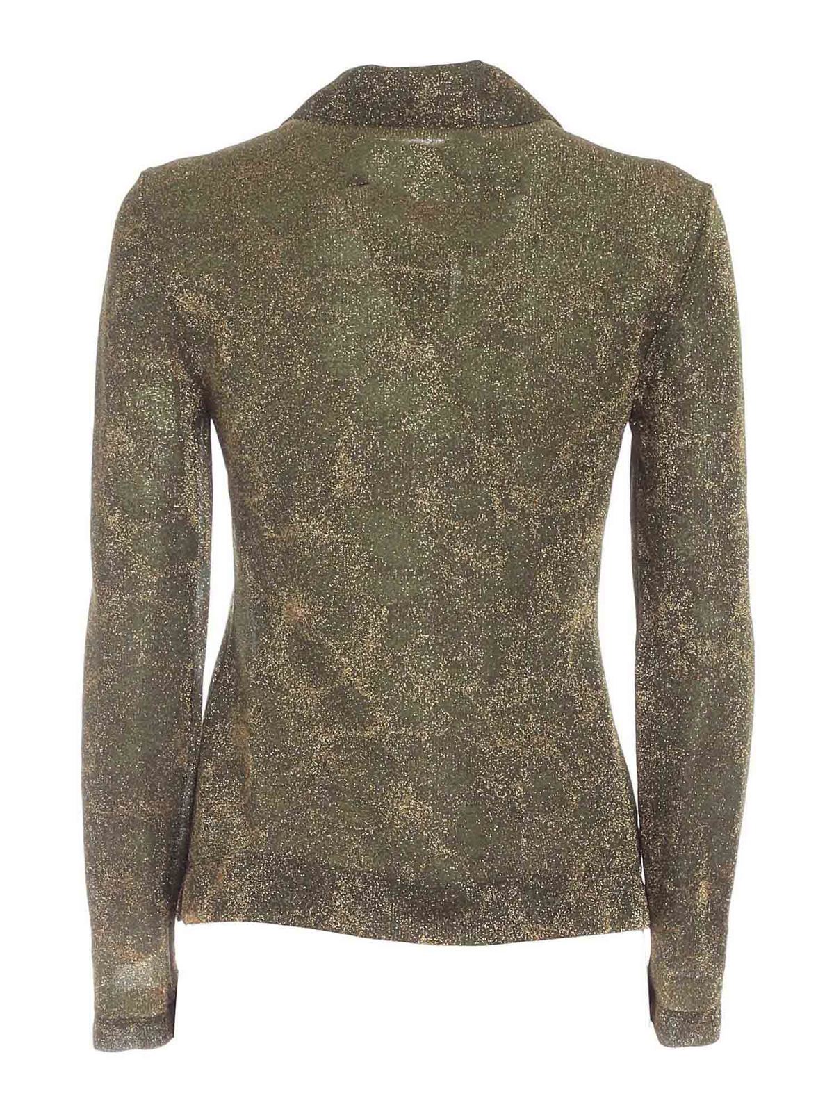 Lurex polo shirt in green and gold 21IV2S0G0114750M501 (VIVETTA / ポロシャツ ) | VIVETTA (ヴィヴェッタ)(1)