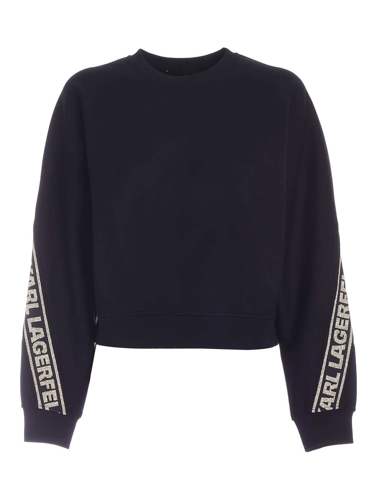 Logo tape sweatshirt in black 216W1807992 (KARL LAGERFELD / スウェット・フーディー ) | KARL LAGERFELD (カール・ラガーフェルド)