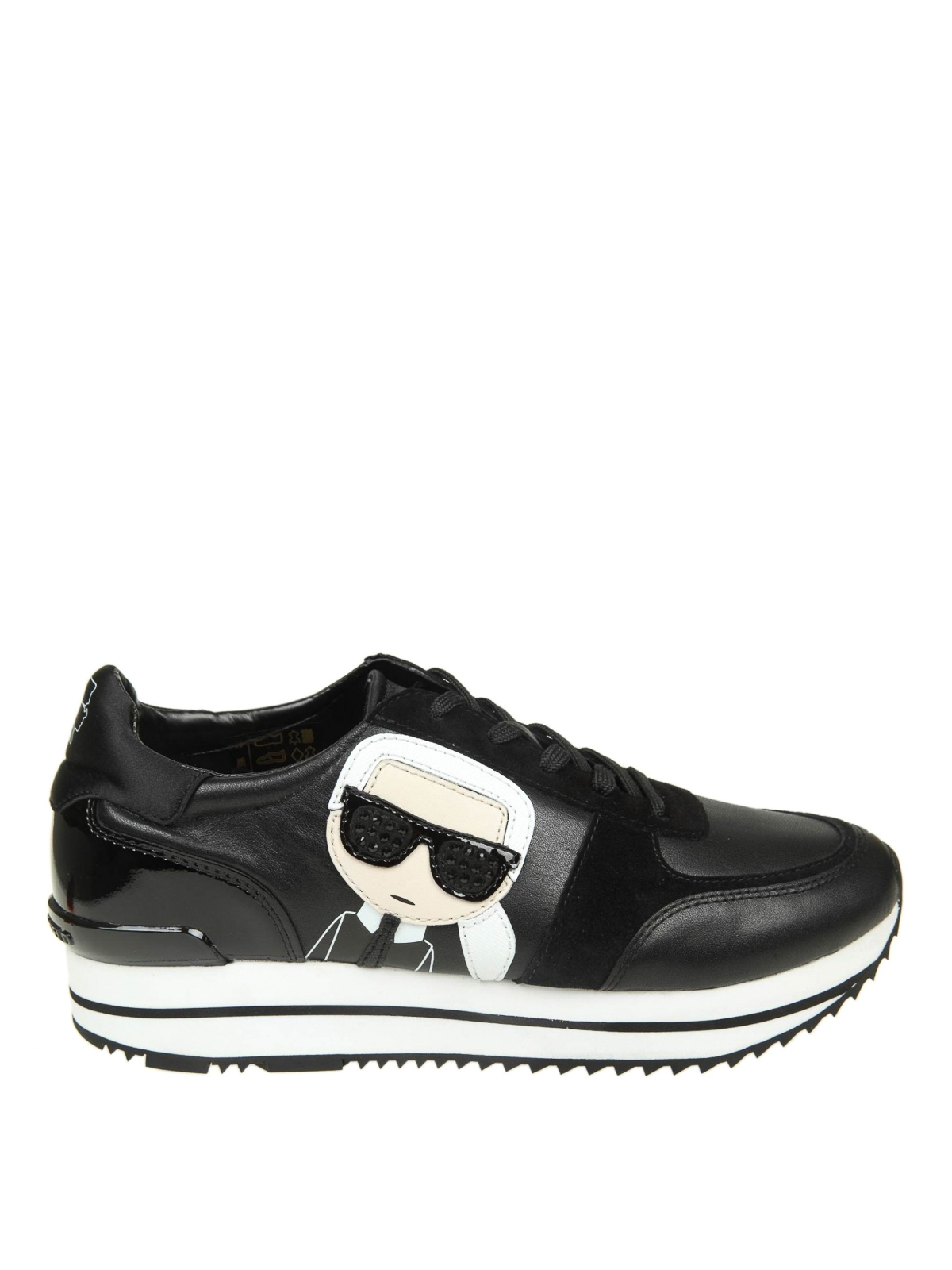 Karl patch detail leather and suede sneakers KL61930BLACK (KARL LAGERFELD / スニーカー ) | KARL LAGERFELD (カール・ラガーフェルド)