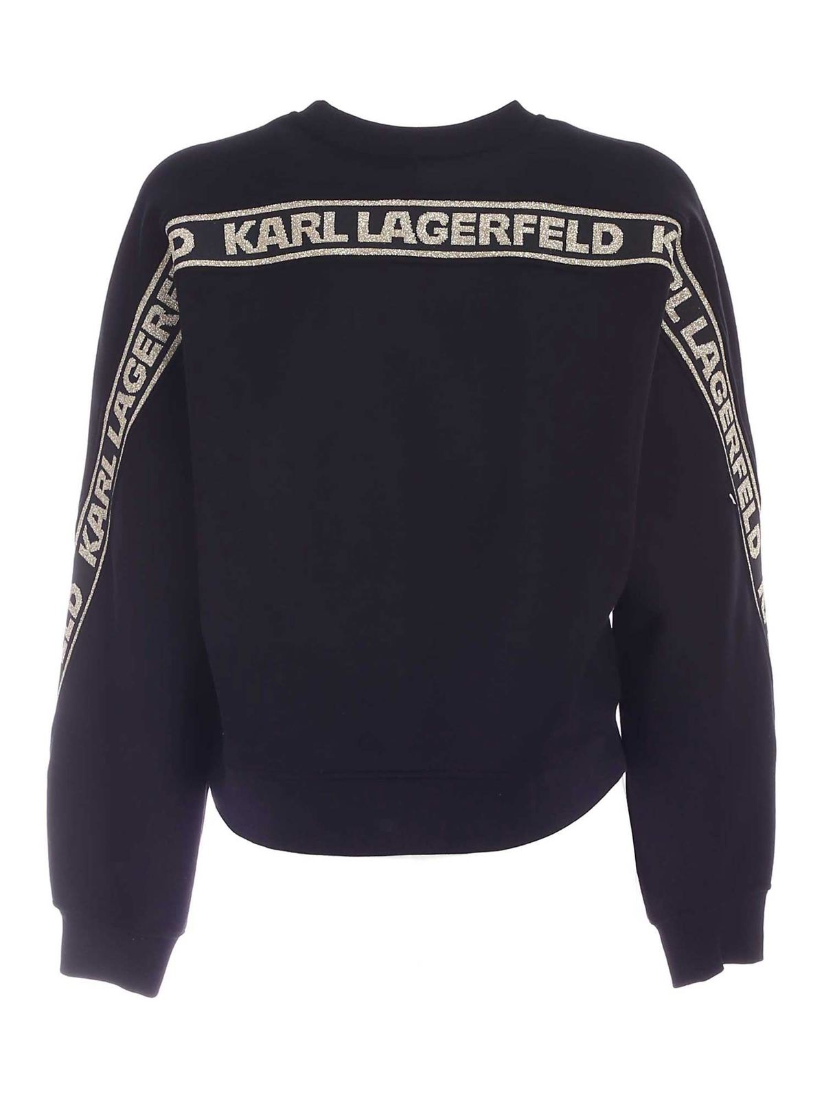 Logo tape sweatshirt in black 216W1807992 (KARL LAGERFELD / スウェット・フーディー ) | KARL LAGERFELD (カール・ラガーフェルド)(1)