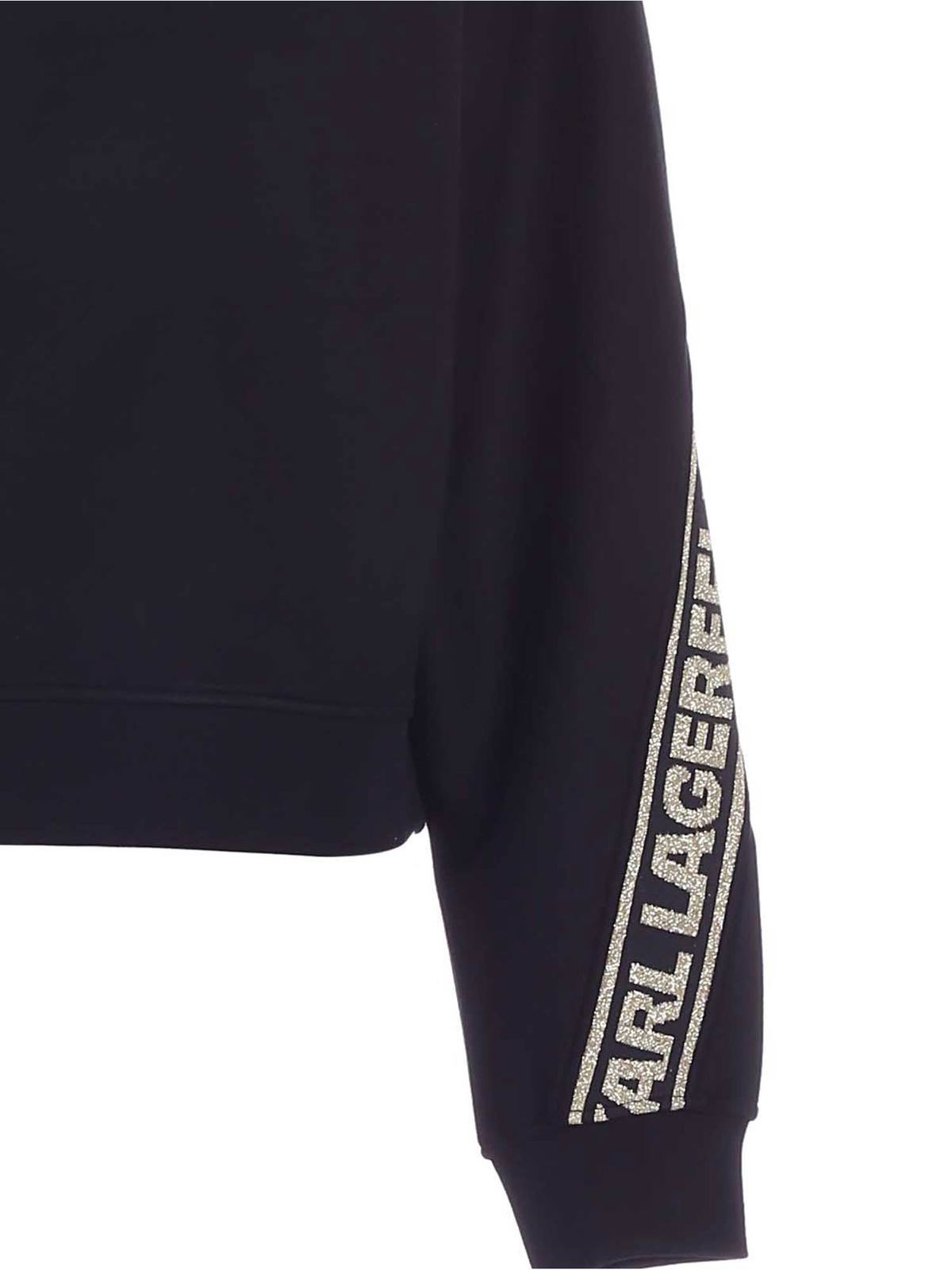 Logo tape sweatshirt in black 216W1807992 (KARL LAGERFELD / スウェット・フーディー ) | KARL LAGERFELD (カール・ラガーフェルド)(2)