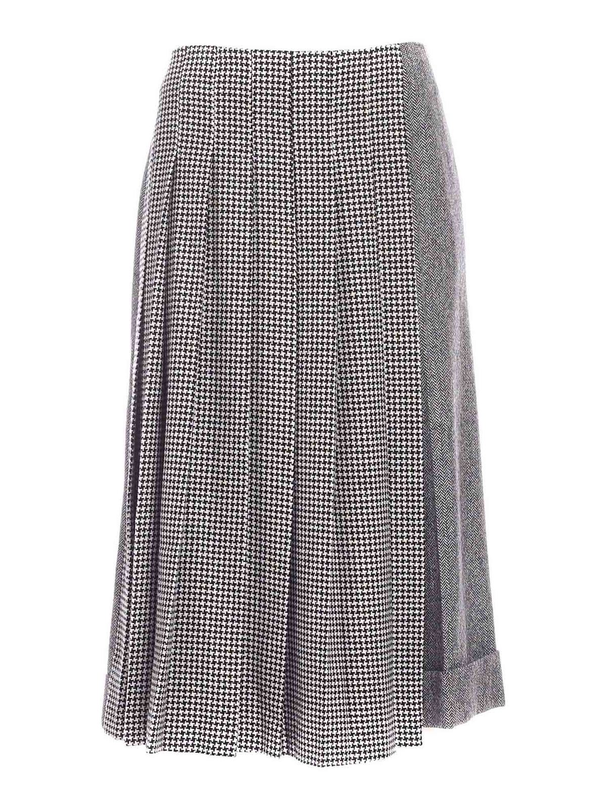 Herringbone crop pants in black and white 21IV2M0B0913141F9X1 (VIVETTA / パンツ ) | VIVETTA (ヴィヴェッタ)