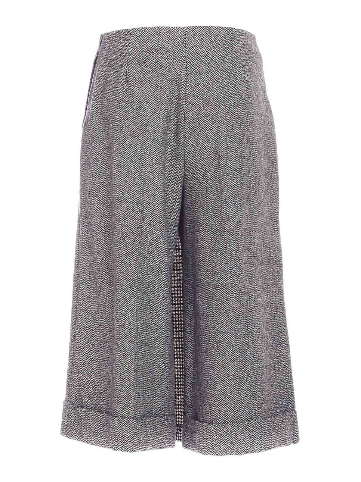 Herringbone crop pants in black and white 21IV2M0B0913141F9X1 (VIVETTA / パンツ ) | VIVETTA (ヴィヴェッタ)(1)