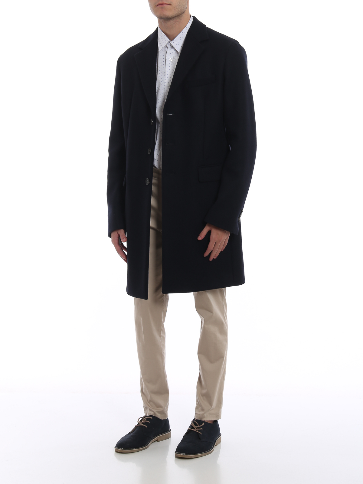 Blue techno wool single-breasted coat S74AA0156S48924524 (Dsquared2 / コート・ダウン ) | Dsquared2 (ディースクエアード)(1)