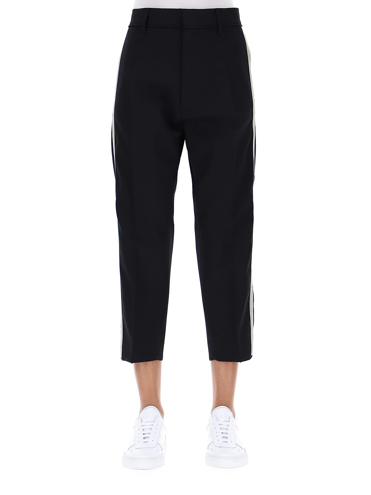 Cropped wool trousers with contrasting bands S72KA0845S42916900 (Dsquared2 / パンツ ) | Dsquared2 (ディースクエアード)(2)