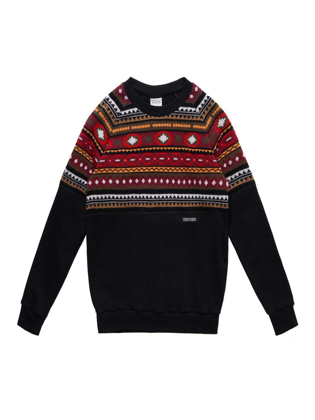 Folk Cross Stripe Knit sweatshirt CMHE037F21KNI0011027 (MARCELO BURLON / スウェット・フーディー ) | MARCELO BURLON (マルセロ・ブロン)