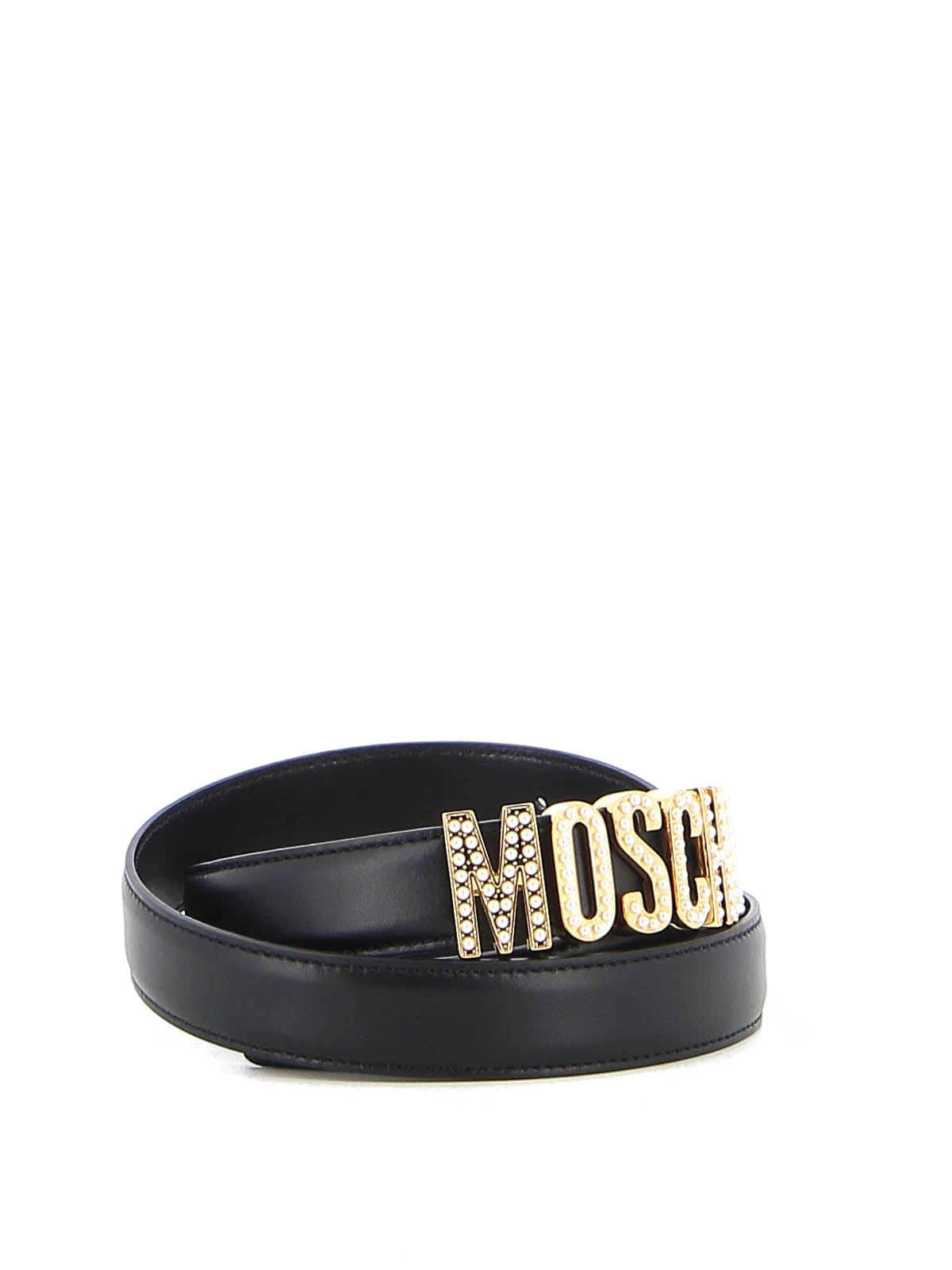 Pearl gold-tone logo belt 804680081555 (MOSCHINO / ベルト・サスペンダー ) | MOSCHINO (モスキーノ)(1)