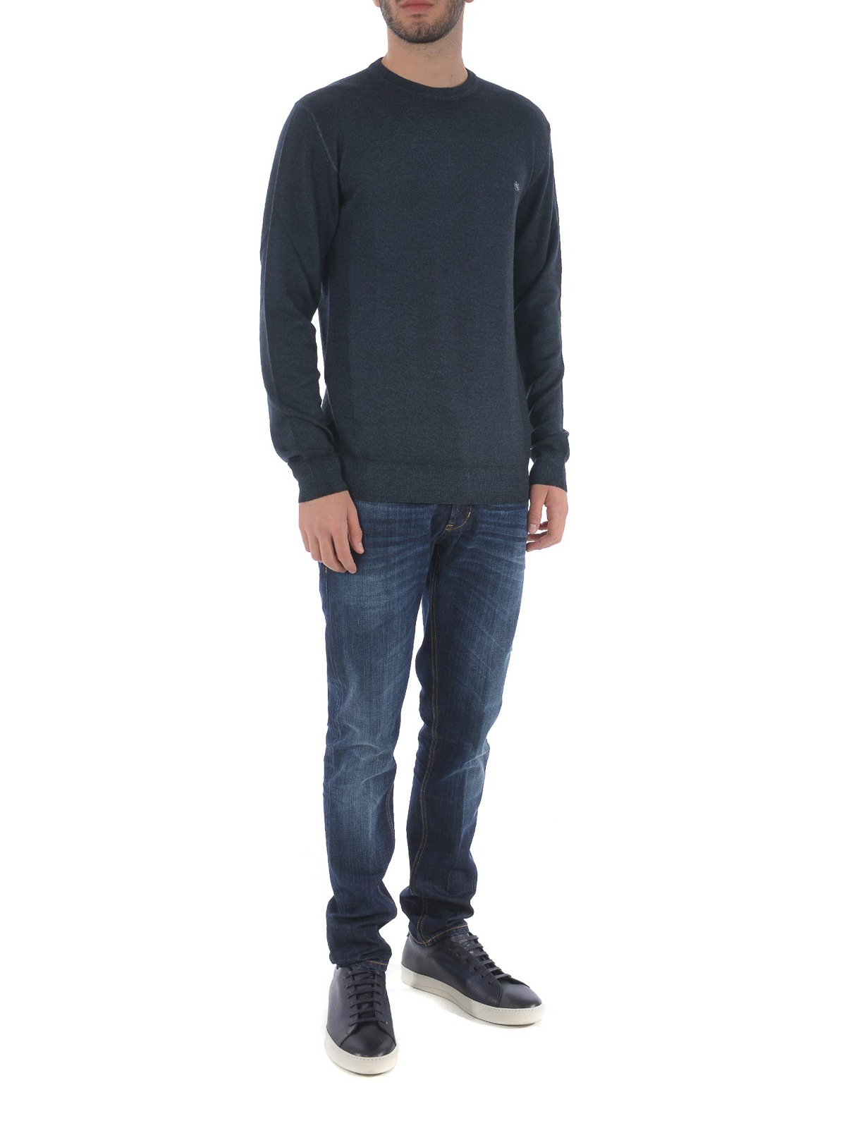 Navy blue wool crew neck sweater 1M5009735200 (ETRO / ニット・セーター・カーディガン ) | ETRO (エトロ)(1)