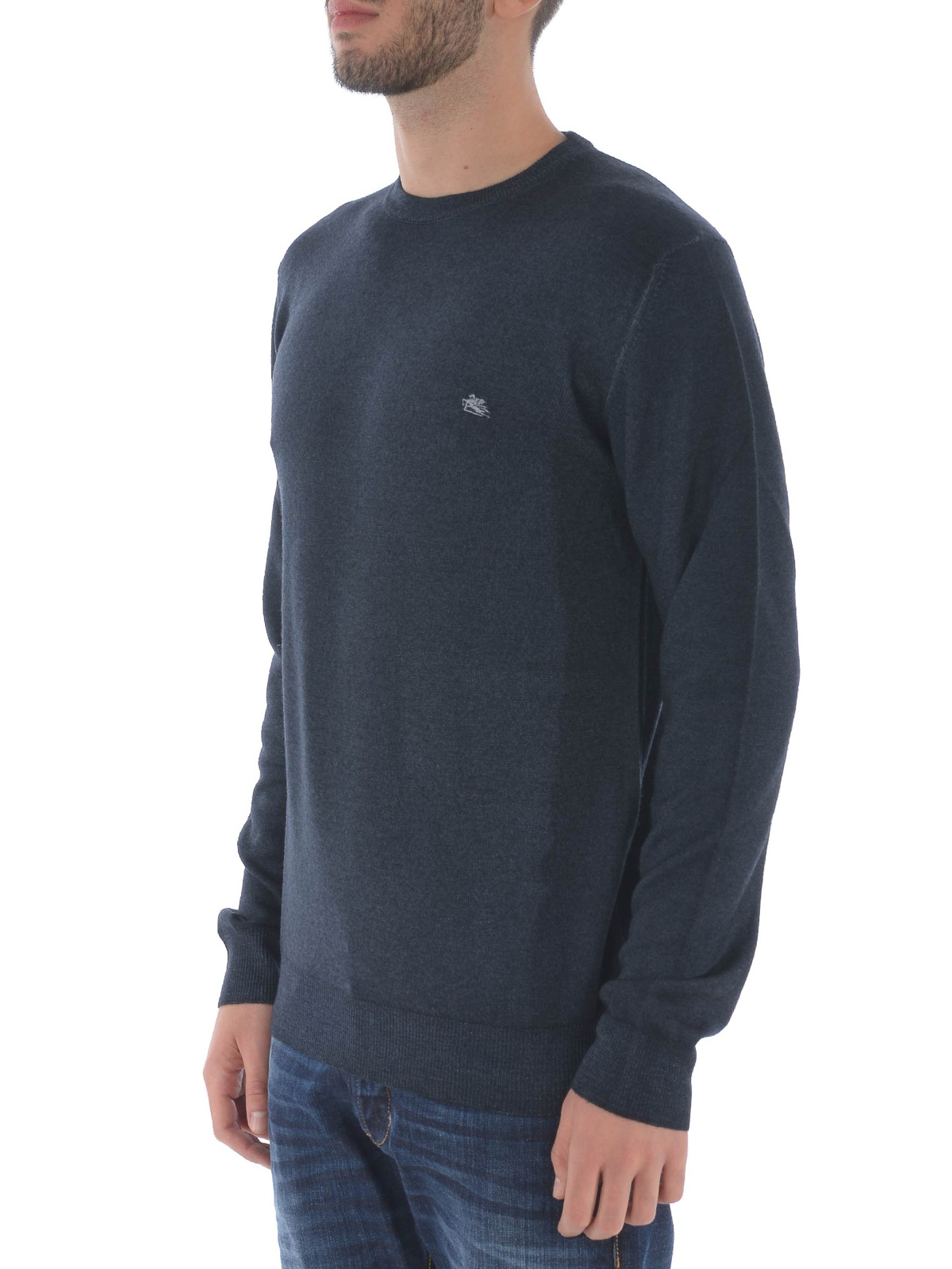 Navy blue wool crew neck sweater 1M5009735200 (ETRO / ニット・セーター・カーディガン ) | ETRO (エトロ)(2)