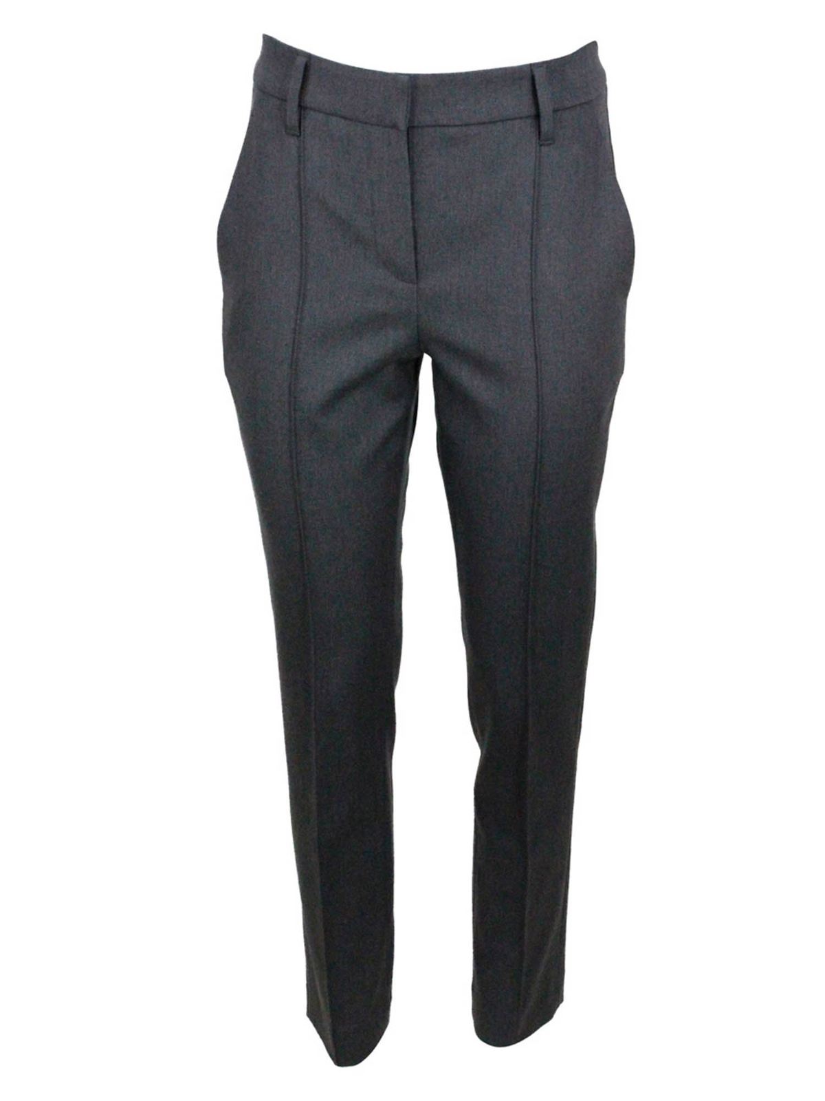 Straight pants in dark grey MA126P7757C004 (Brunello Cucinelli / パンツ ) | Brunello Cucinelli (ブルネロ・クチネリ)