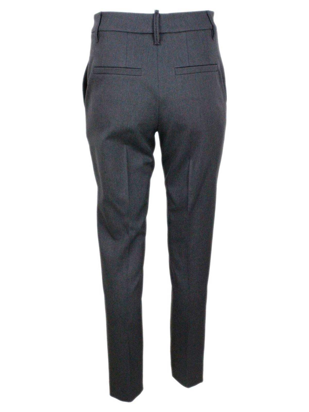 Straight pants in dark grey MA126P7757C004 (Brunello Cucinelli / パンツ ) | Brunello Cucinelli (ブルネロ・クチネリ)(1)
