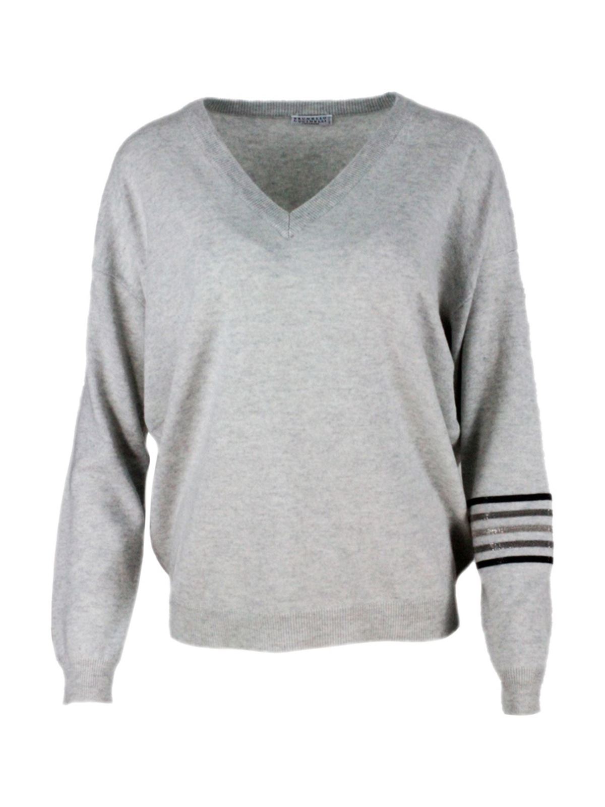 Cashmere sweater in grey M12172602C2719 (Brunello Cucinelli / ニット・セーター・カーディガン ) | Brunello Cucinelli (ブルネロ・クチネリ)
