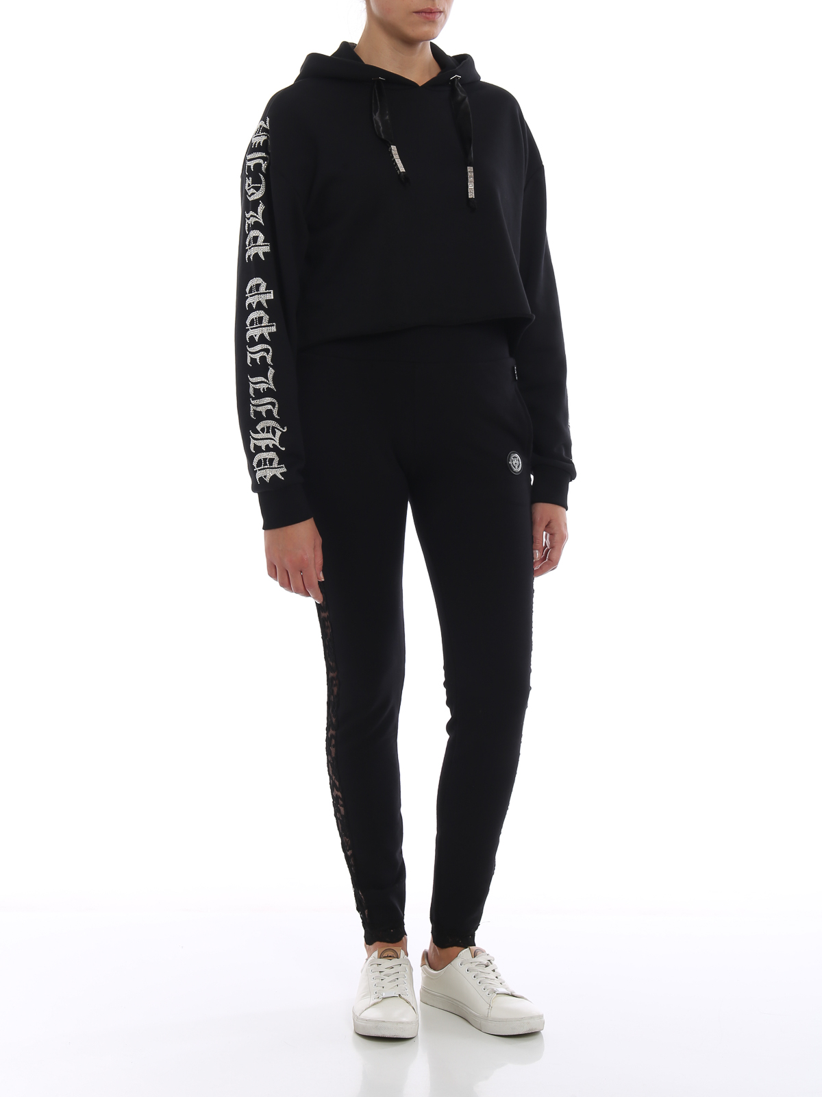Crystal Plein crop hoodie A18CWJB0534PJO002N02 (PHILIPP PLEIN / スウェット・フーディー ) | PHILIPP PLEIN (フィリップ プレイン)(1)