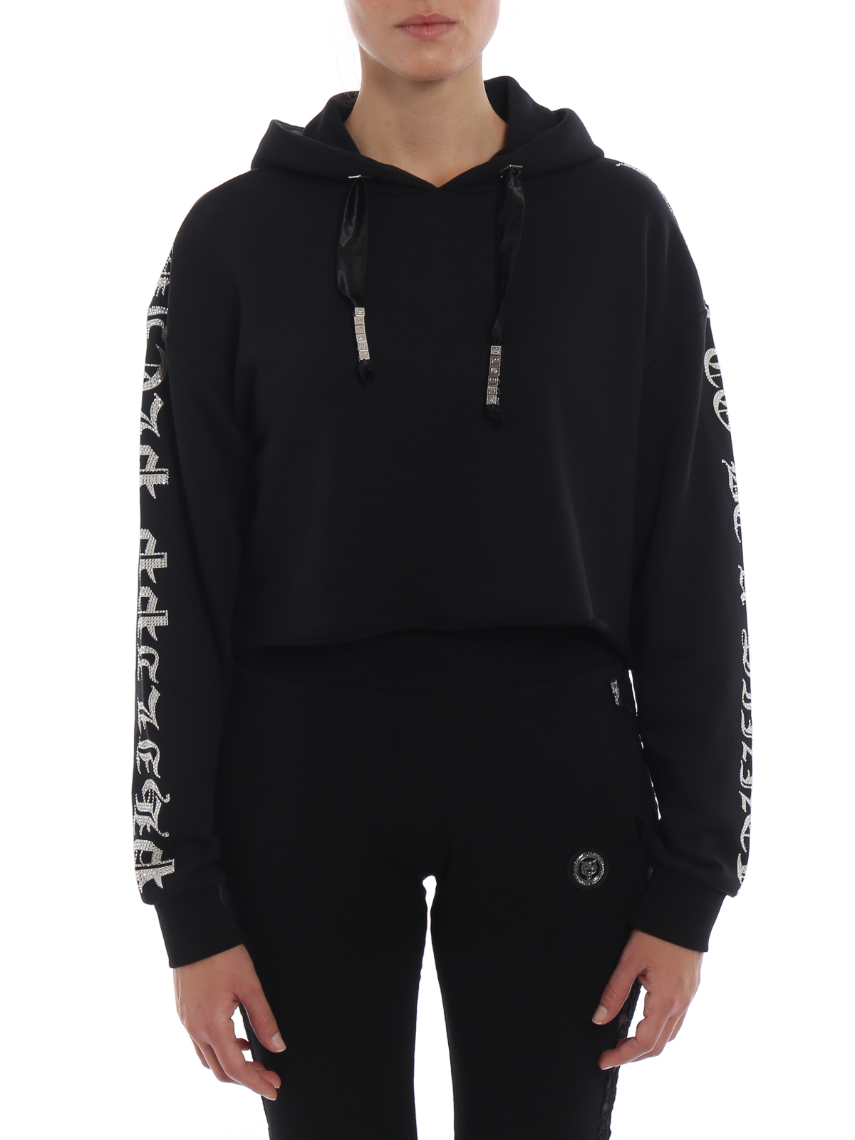 Crystal Plein crop hoodie A18CWJB0534PJO002N02 (PHILIPP PLEIN / スウェット・フーディー ) | PHILIPP PLEIN (フィリップ プレイン)(2)