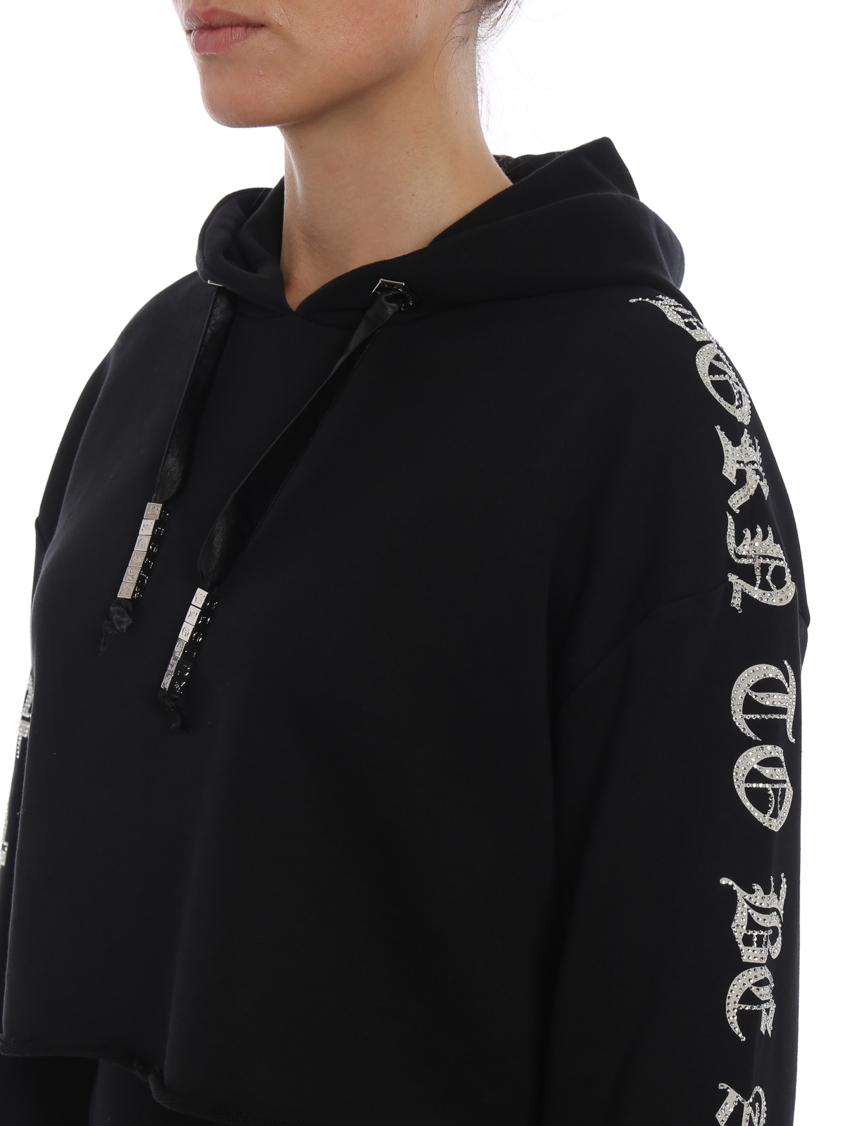 Crystal Plein crop hoodie A18CWJB0534PJO002N02 (PHILIPP PLEIN / スウェット・フーディー ) | PHILIPP PLEIN (フィリップ プレイン)(4)