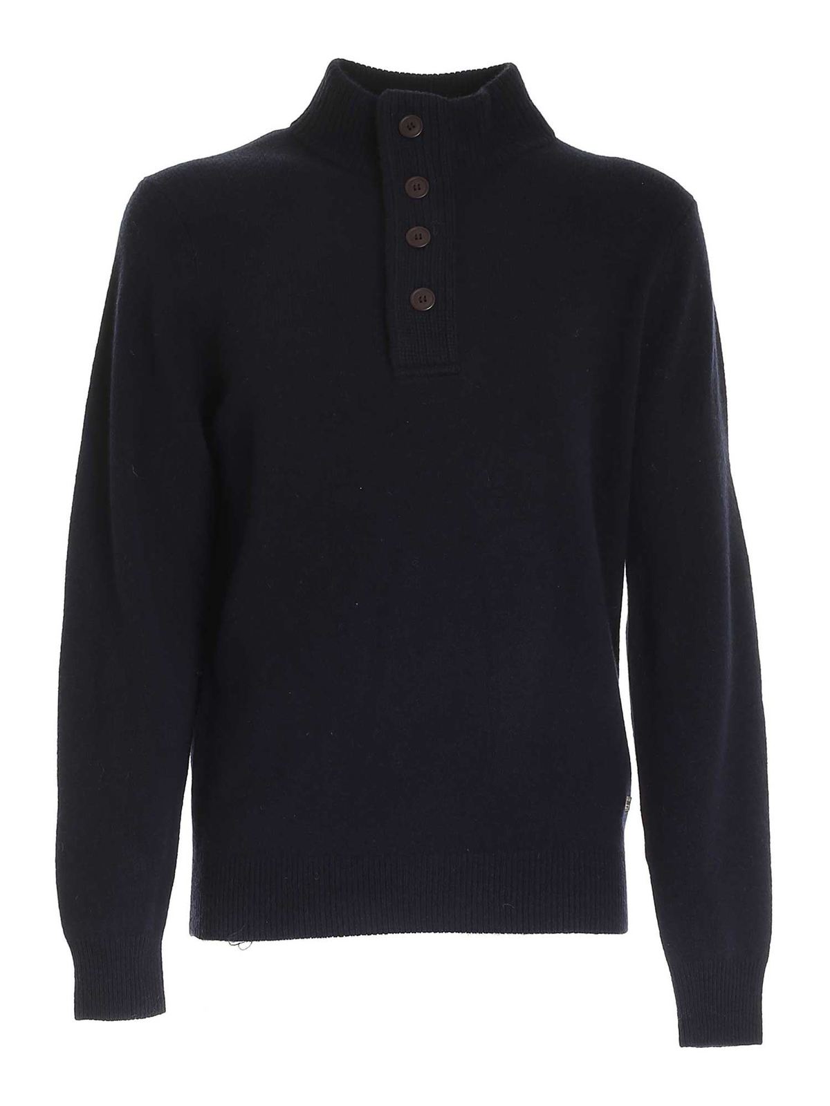 Half Zip patch sweater in blue MKN0585NY91 (Barbour / ニット・セーター・カーディガン ) | Barbour (バブアー)