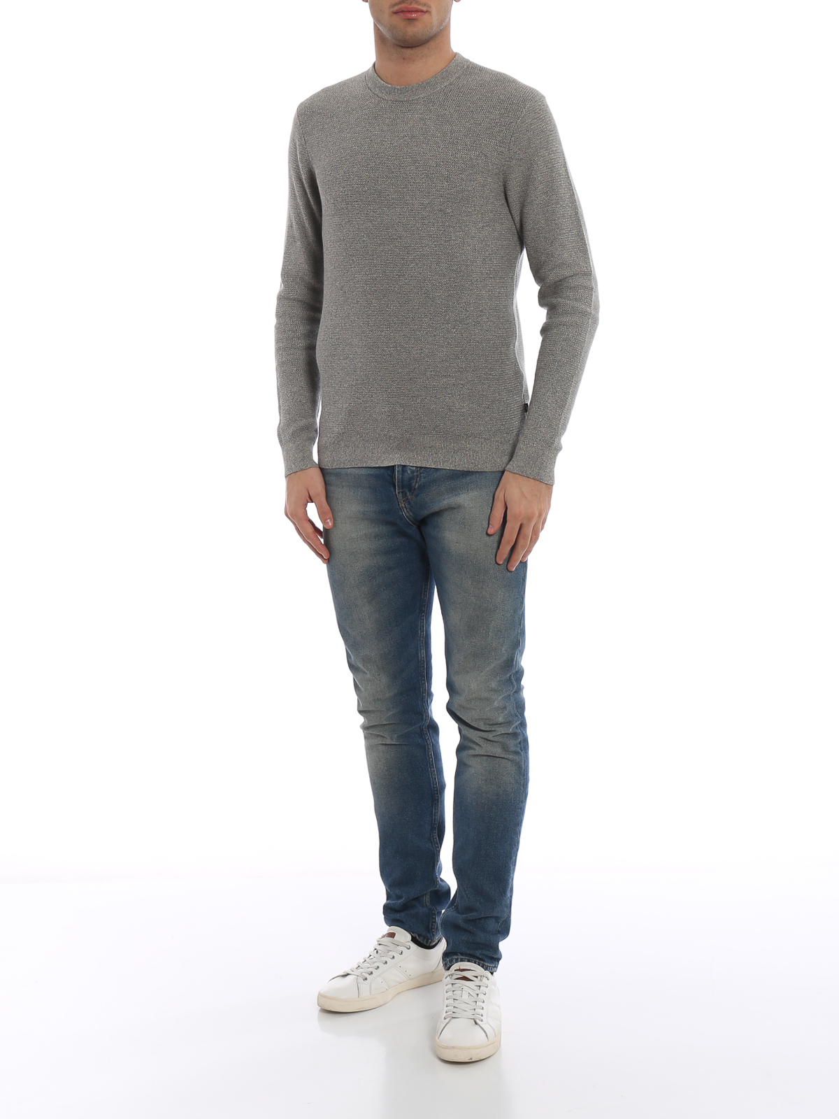 Light grey soft cotton and wool sweater CF86KHGD5DD22 (MICHAEL KORS / ニット・セーター・カーディガン ) | MICHAEL KORS (マイケル・コース)(1)