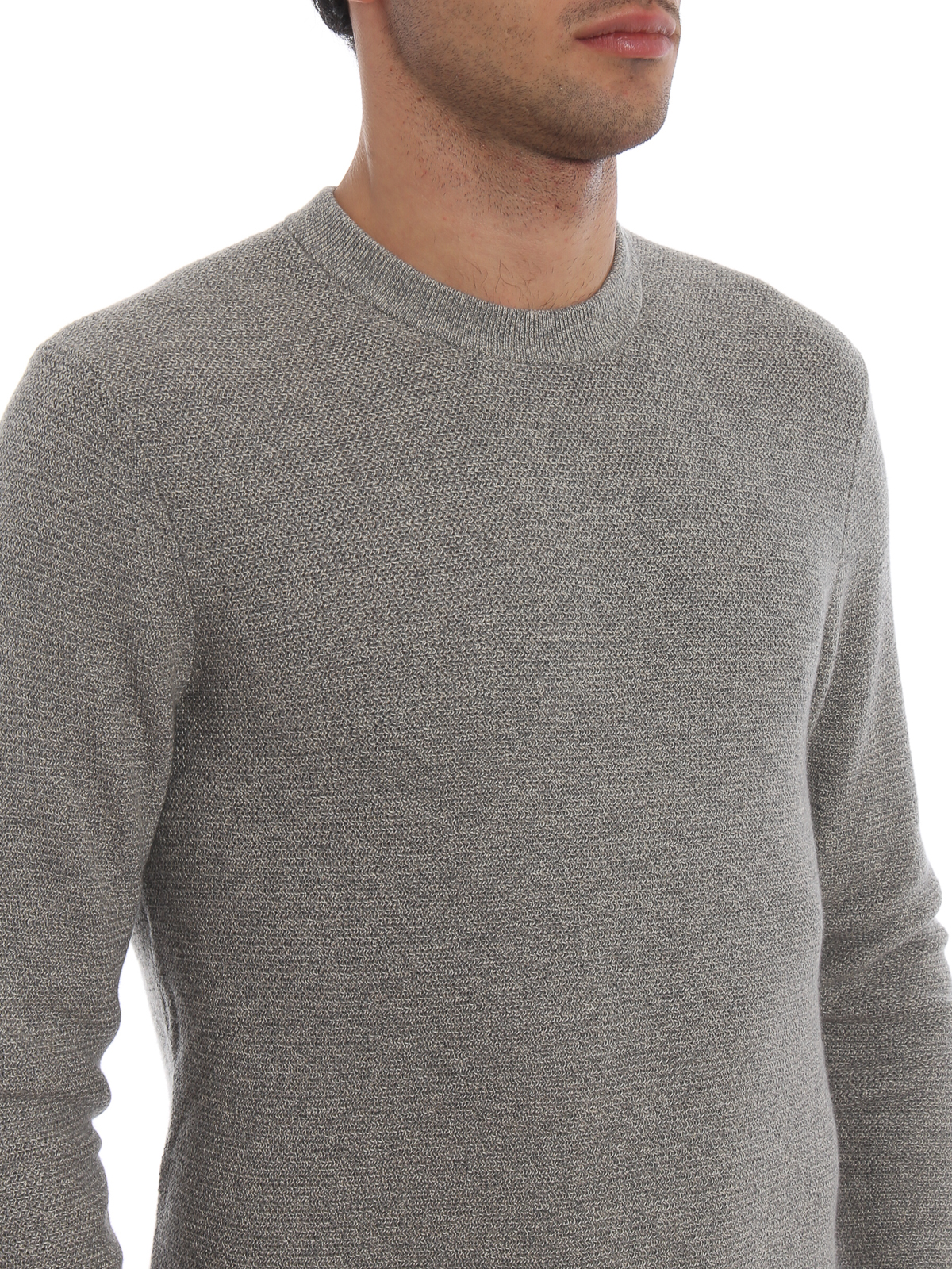Light grey soft cotton and wool sweater CF86KHGD5DD22 (MICHAEL KORS / ニット・セーター・カーディガン ) | MICHAEL KORS (マイケル・コース)(4)