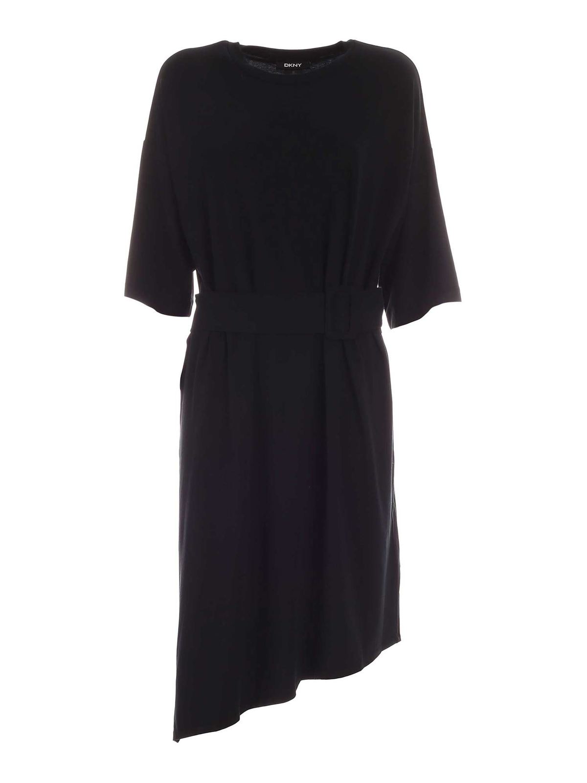 T-shirt dress in black P0GH0GK4BLK (DKNY / ワンピース・ドレス・オールインワン ) | DKNY (ディーケーエヌワイ)