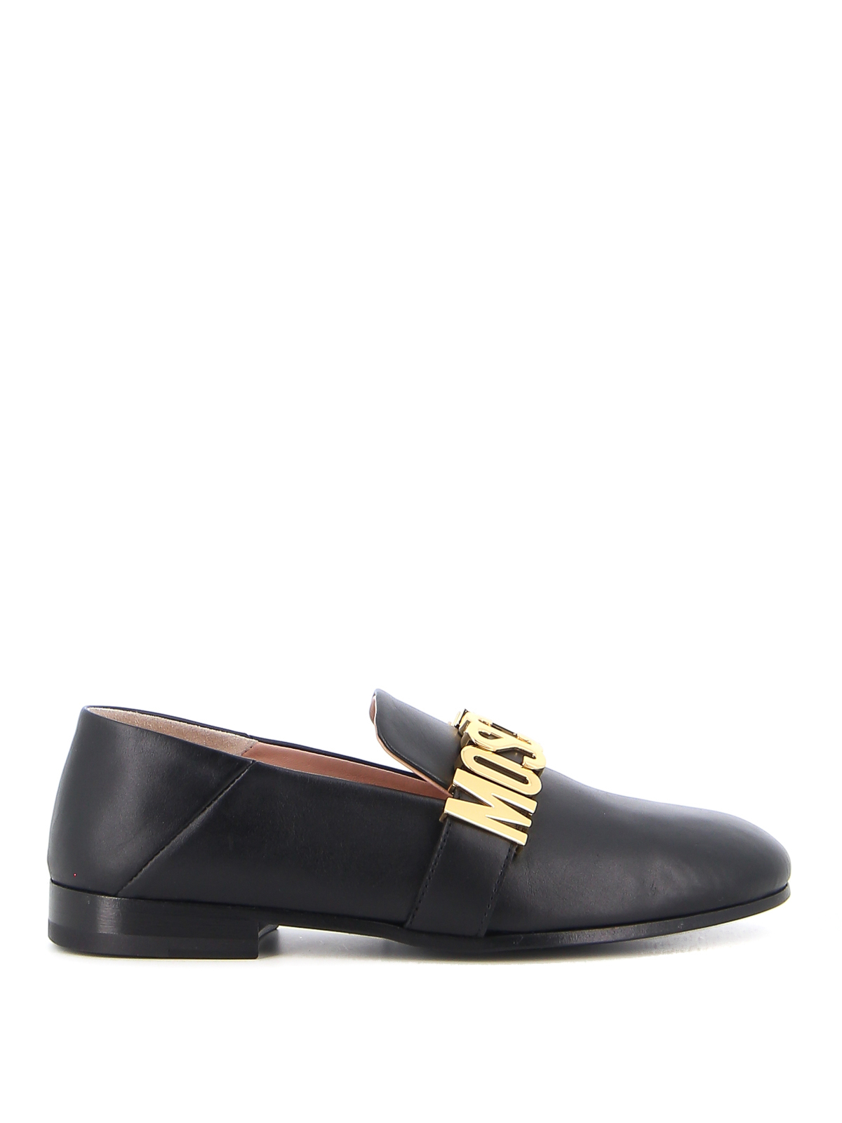 Metal logo leather slippers MA10192C1EMF0000 (MOSCHINO / ローファー ) | MOSCHINO (モスキーノ)