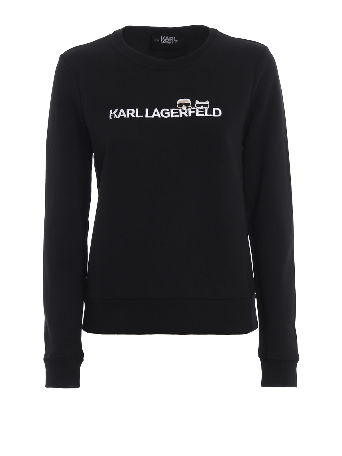 Black cotton sweatshirt 91KW1737999 (KARL LAGERFELD / スウェット・フーディー ) | KARL LAGERFELD (カール・ラガーフェルド)
