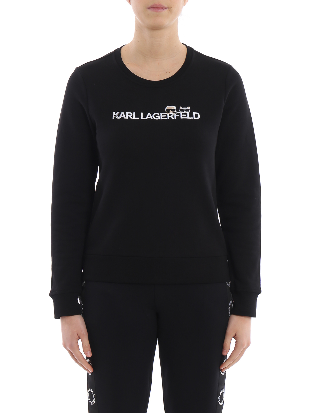 Black cotton sweatshirt 91KW1737999 (KARL LAGERFELD / スウェット・フーディー ) | KARL LAGERFELD (カール・ラガーフェルド)(2)