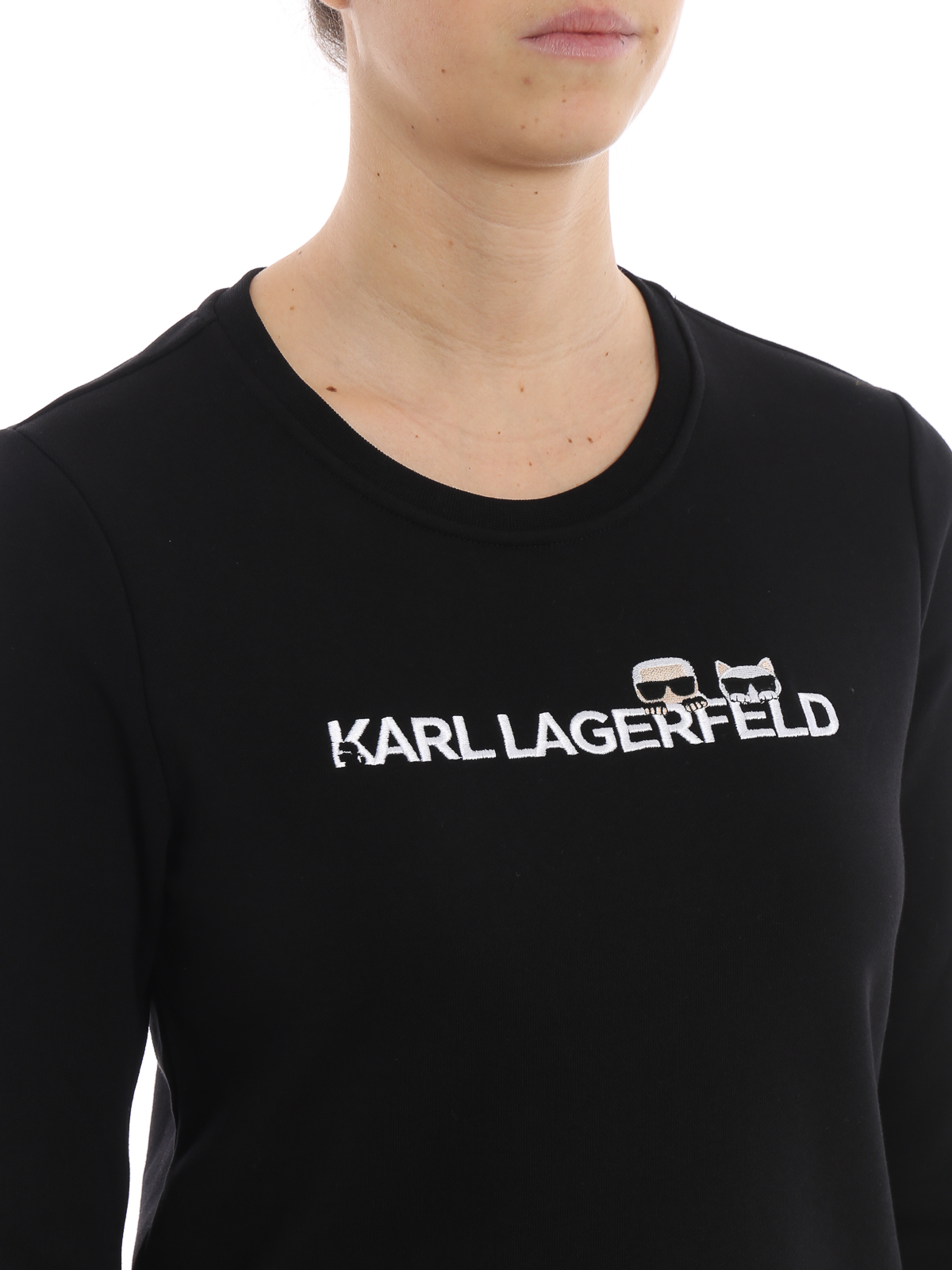 Black cotton sweatshirt 91KW1737999 (KARL LAGERFELD / スウェット・フーディー ) | KARL LAGERFELD (カール・ラガーフェルド)(4)