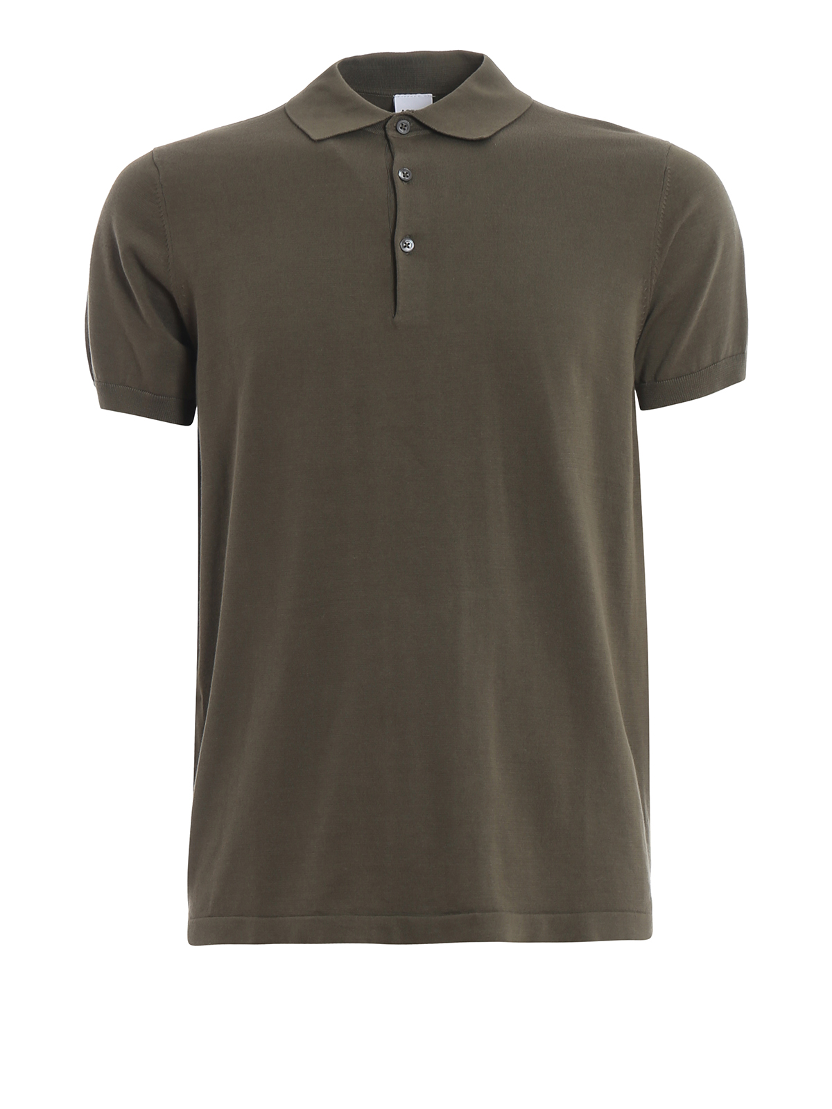 Green knitted cotton polo shirt M040337101169 (ASPESI / ポロシャツ ) | ASPESI (アスペジ)