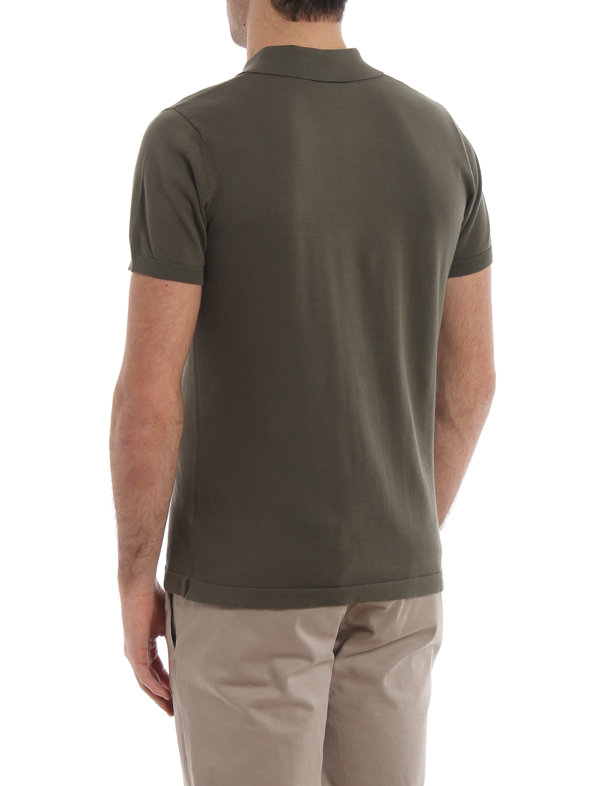 Green knitted cotton polo shirt M040337101169 (ASPESI / ポロシャツ ) | ASPESI (アスペジ)(3)