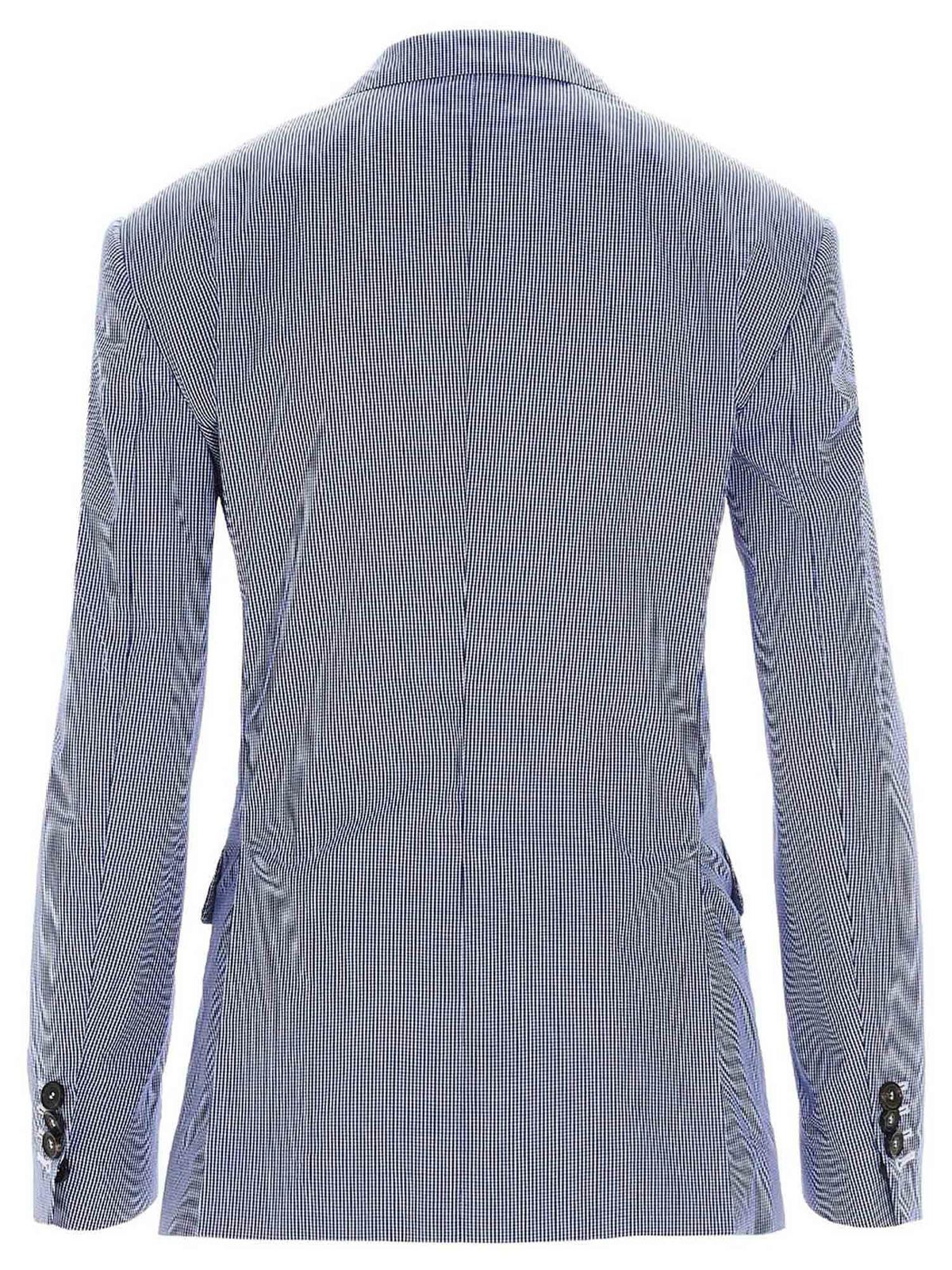 Micro checked Dean over blazer in blue S75BN0779S53618001F (Dsquared2 / スーツ・ジャケット ) | Dsquared2 (ディースクエアード)(1)