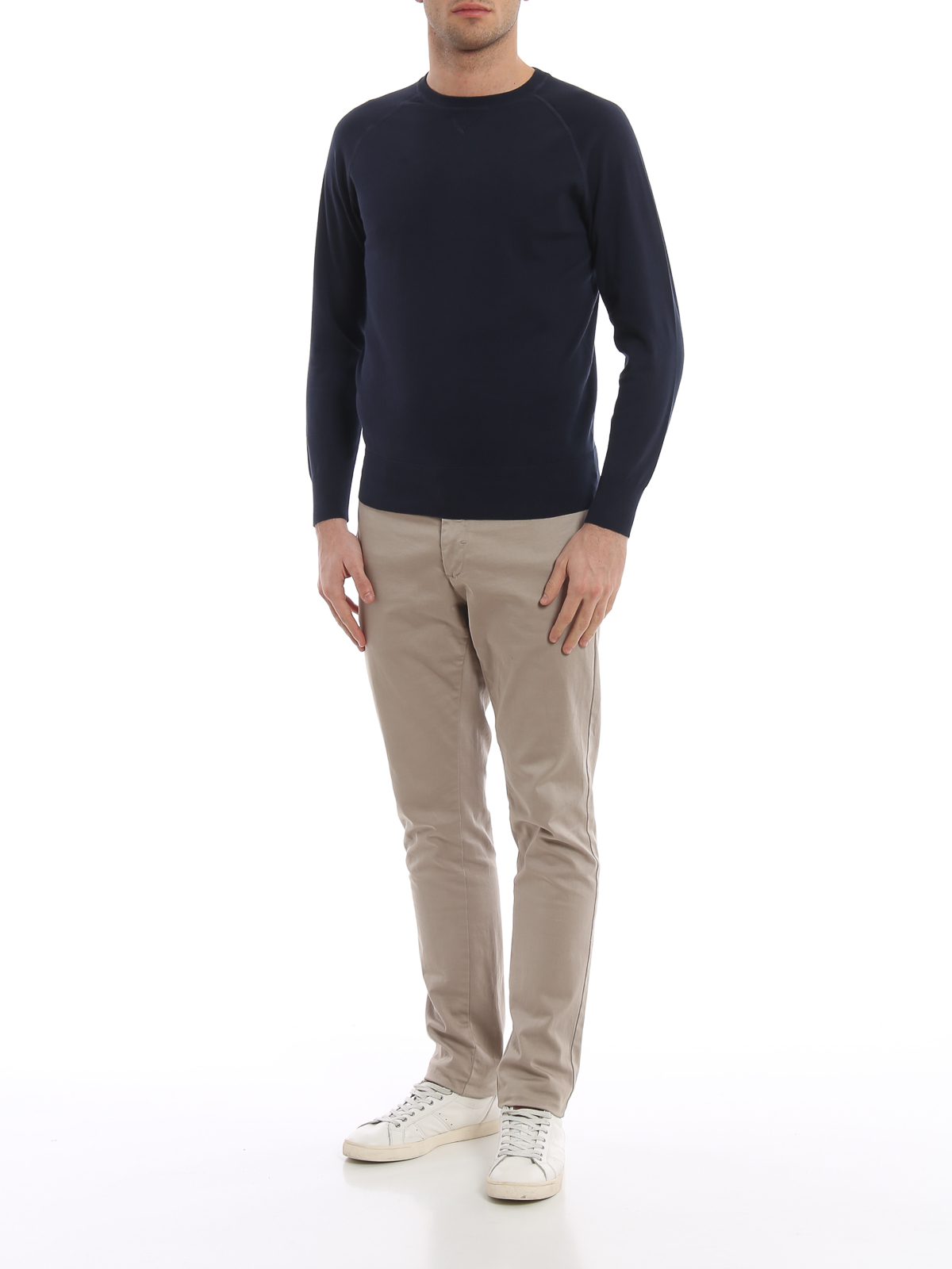 Blue cotton crew neck sweater M039337101098 (ASPESI / ニット・セーター・カーディガン ) | ASPESI (アスペジ)(1)