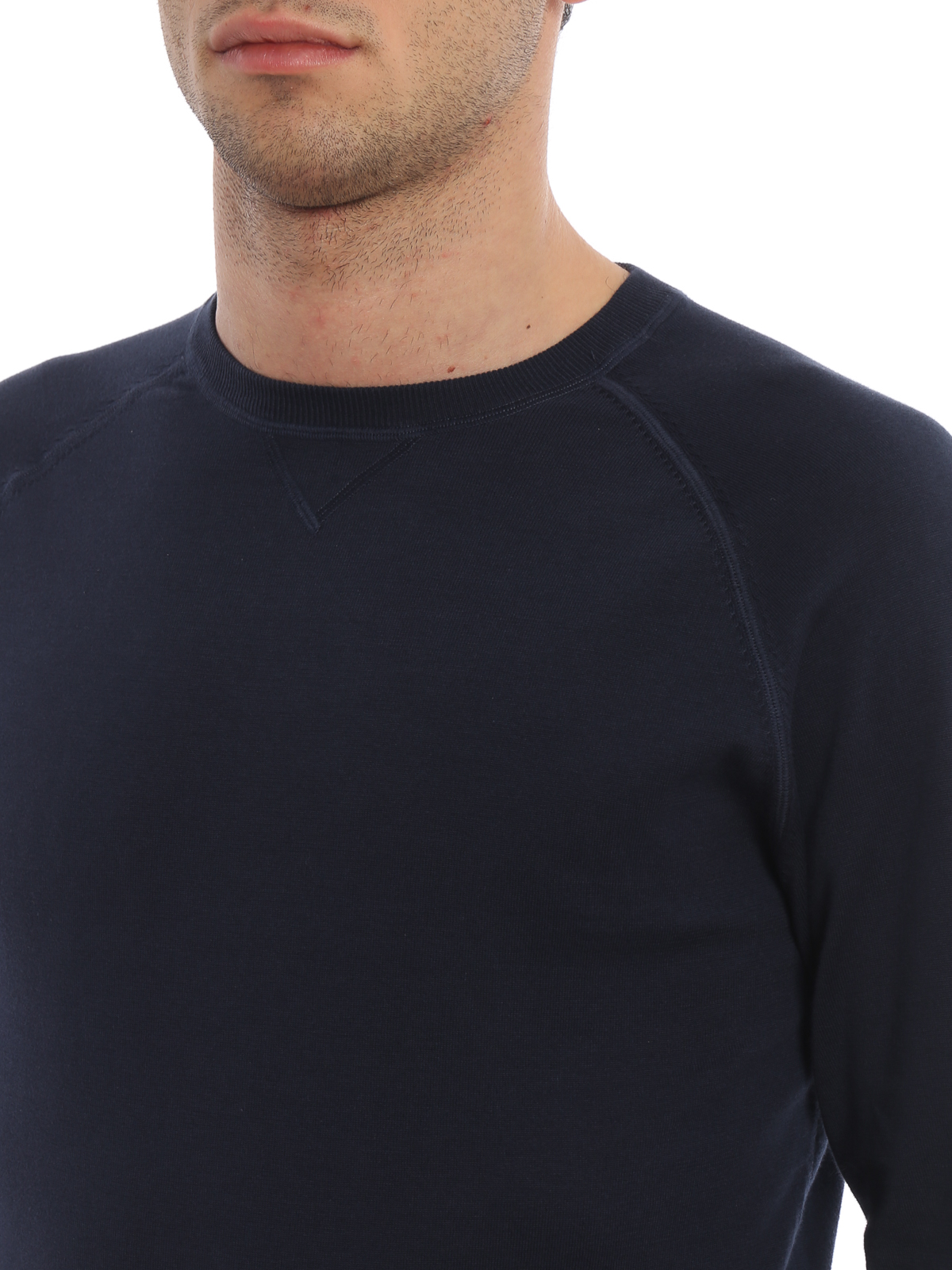 Blue cotton crew neck sweater M039337101098 (ASPESI / ニット・セーター・カーディガン ) | ASPESI (アスペジ)(4)