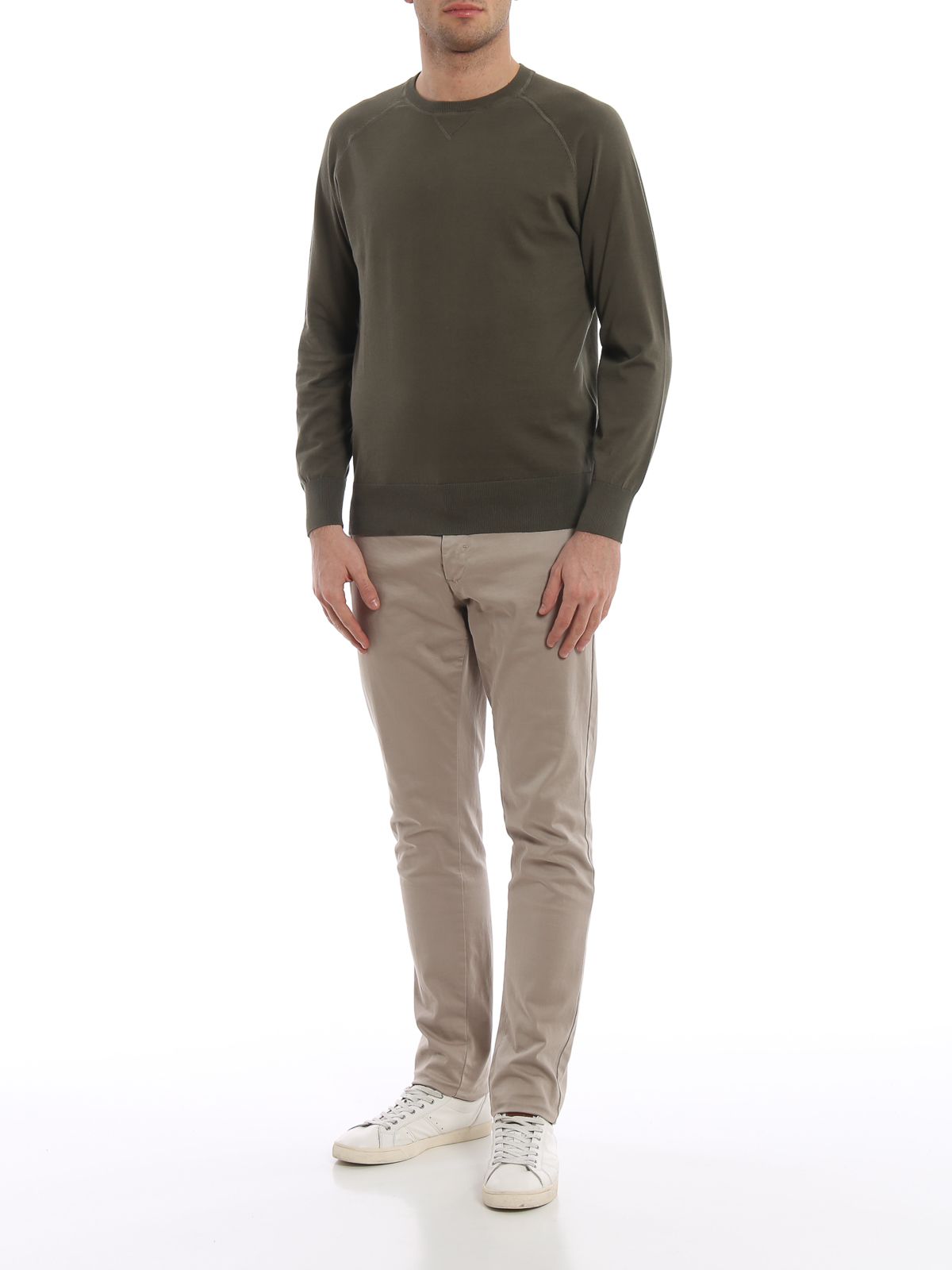 Green cotton crew neck sweater M039337101169 (ASPESI / ニット・セーター・カーディガン ) | ASPESI (アスペジ)(1)