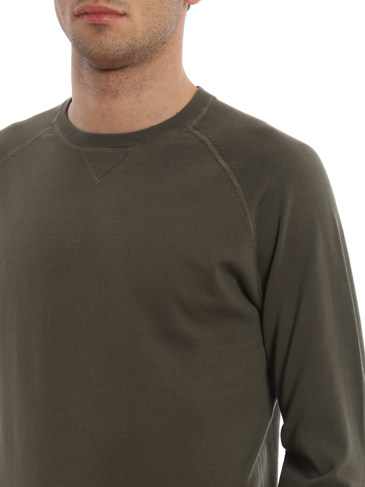 Green cotton crew neck sweater M039337101169 (ASPESI / ニット・セーター・カーディガン ) | ASPESI (アスペジ)(4)