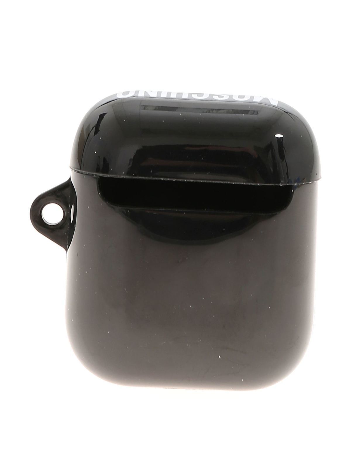 AirPods cover in black 778583021555 (MOSCHINO / テックアイテム ) | MOSCHINO (モスキーノ)(1)