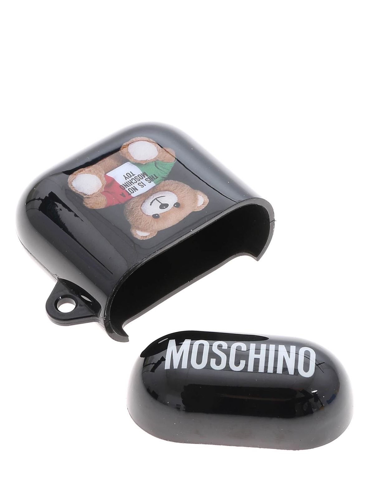 AirPods cover in black 778583021555 (MOSCHINO / テックアイテム ) | MOSCHINO (モスキーノ)(2)