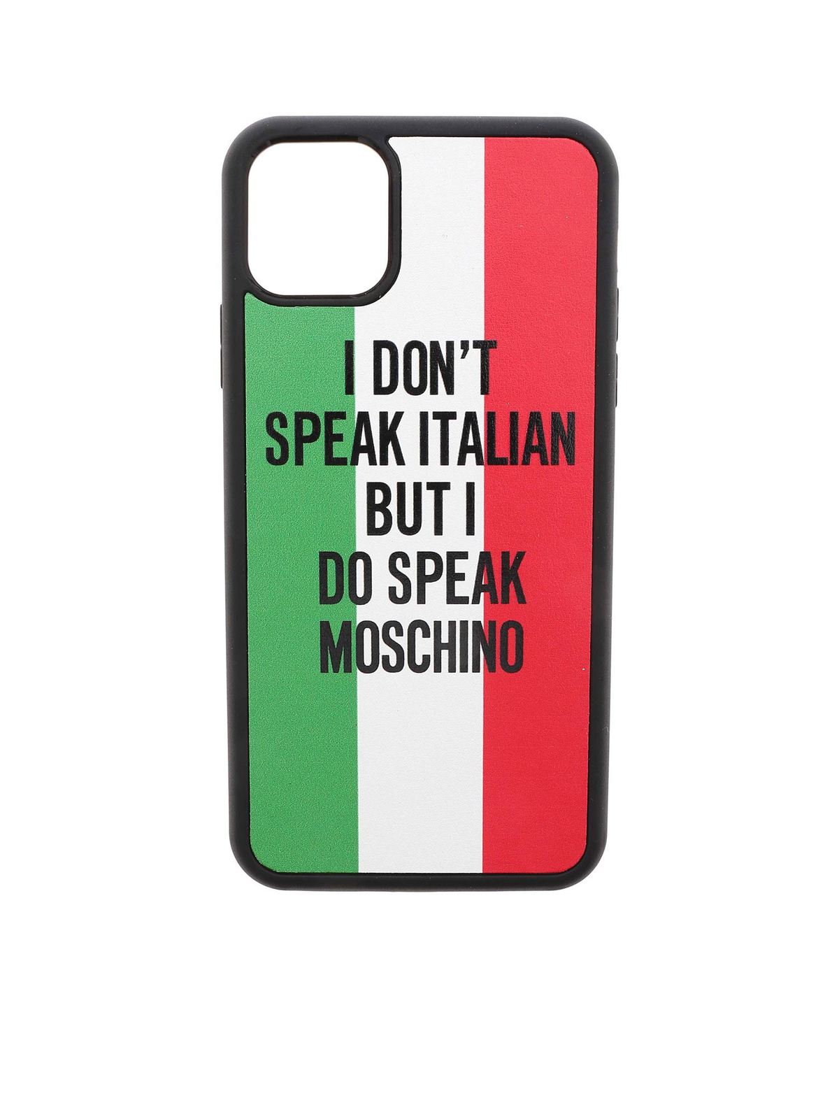 Italian Slogan Iphone 11 Pro Max cover 795183011888 (MOSCHINO / テックアイテム ) | MOSCHINO (モスキーノ)
