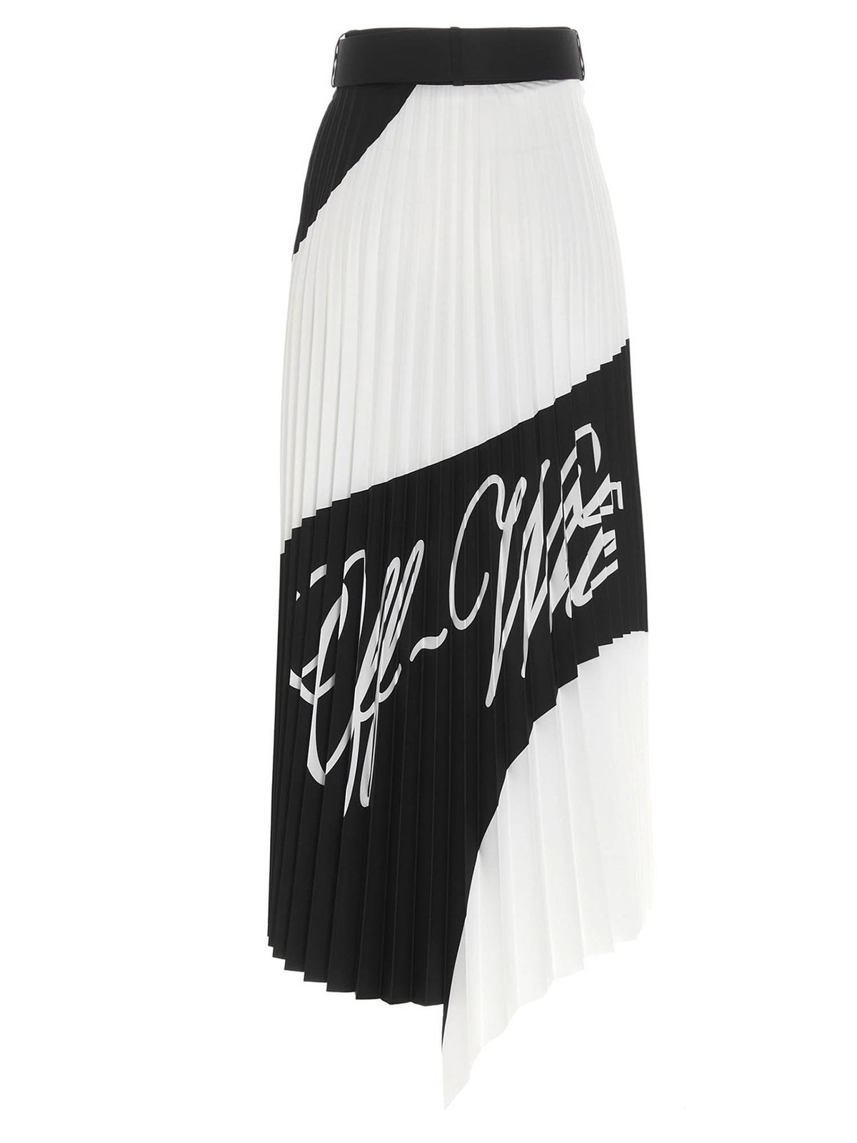 Pleated skirt in white and black OWCC115R21FAB0011001 (Off-White / スカート ) | Off-White (オフホワイト)(1)
