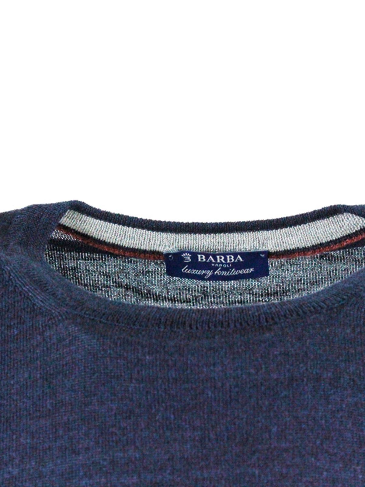 Crewneck sweater in blue 5756713190598 (BARBA / ニット・セーター・カーディガン ) | BARBA (バルバ)(2)