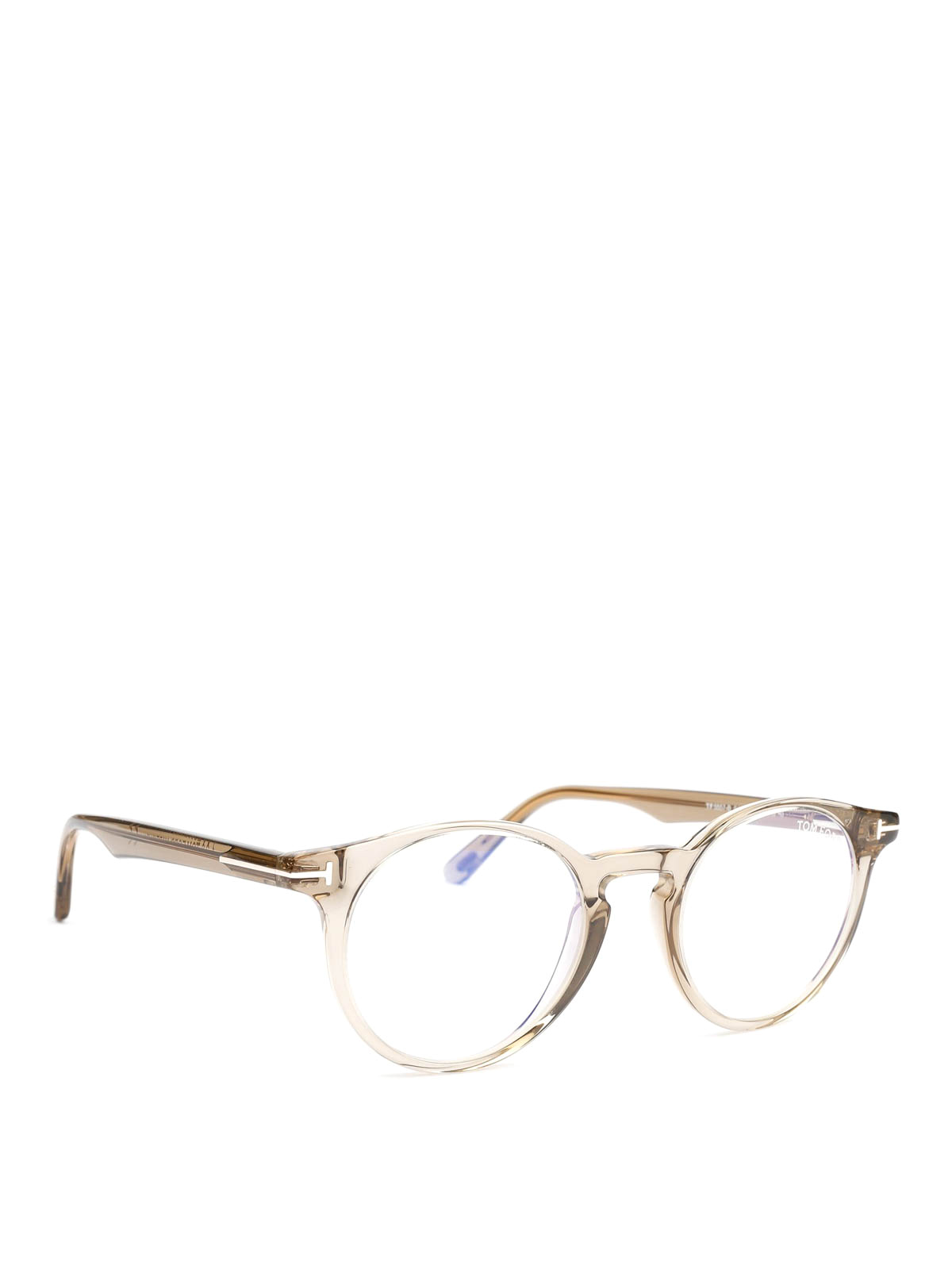 Beige transparent round glasses FT5557B045 (TOM FORD / サングラス・アイウェア ) | TOM FORD (トムフォード)
