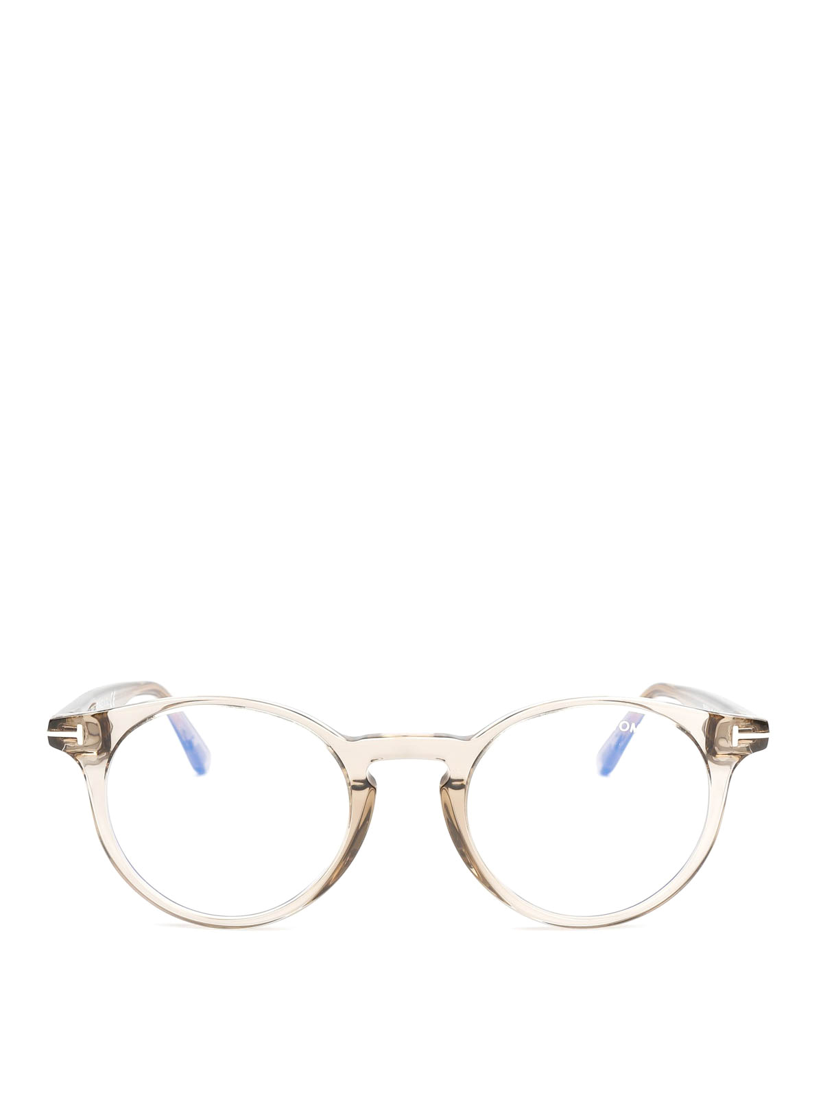 Beige transparent round glasses FT5557B045 (TOM FORD / サングラス・アイウェア ) | TOM FORD (トムフォード)(1)