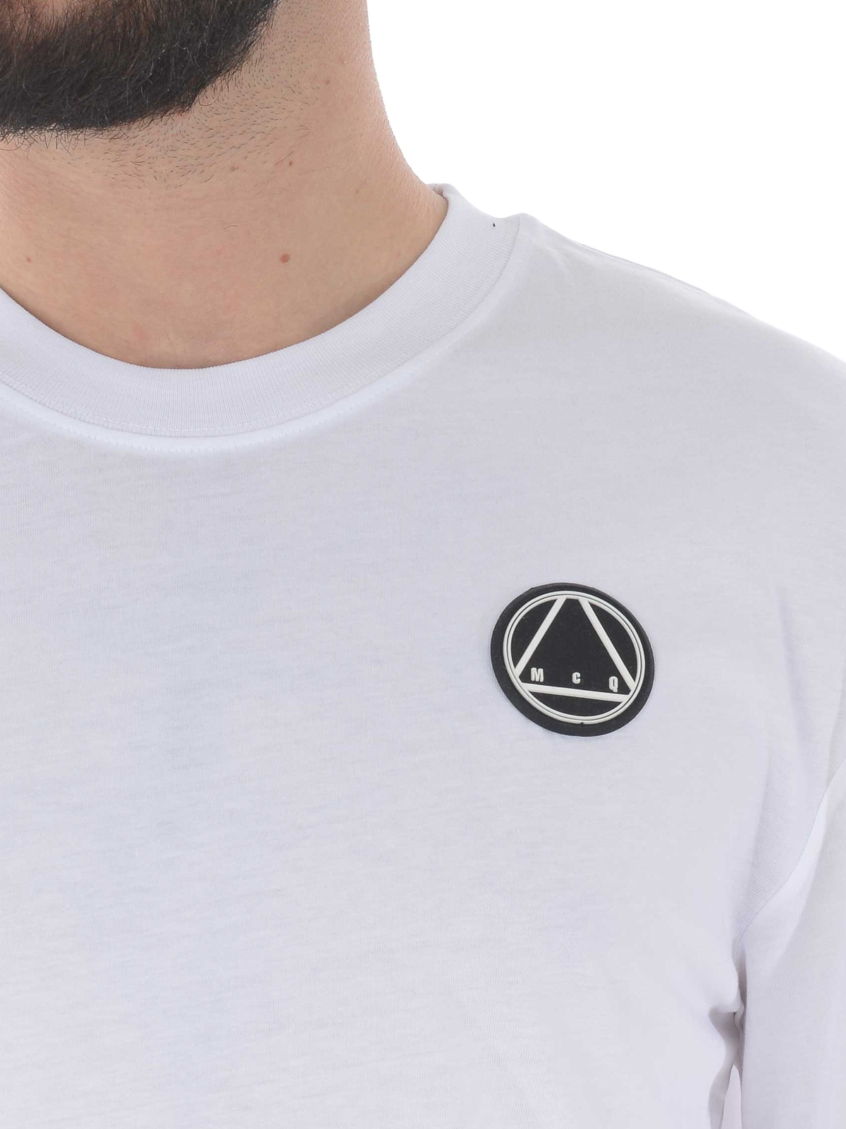 Logo patch white cotton T-shirt 291571RMT869000 (McQ / Tシャツ・カットソー ) | McQ (マックキュー)(4)