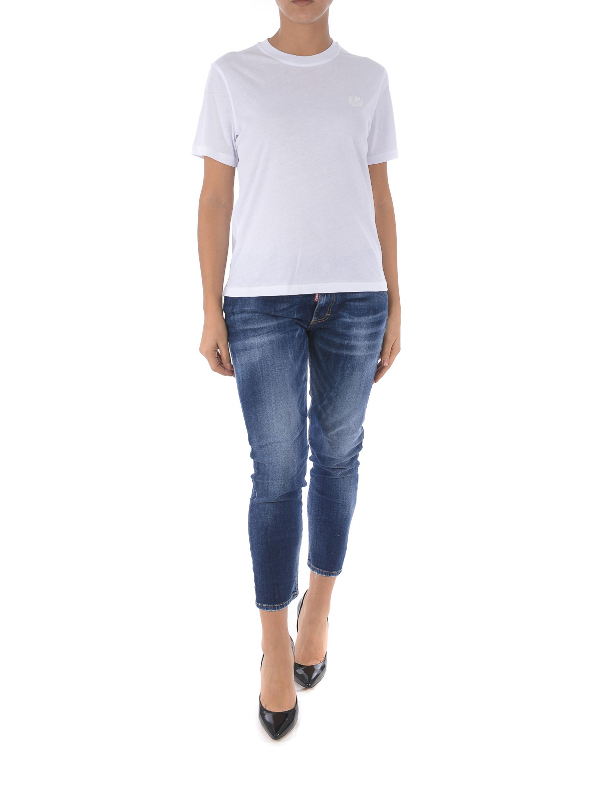 Front logo white cotton T-shirt 473705RMT749000 (McQ / Tシャツ・カットソー ) | McQ (マックキュー)(1)