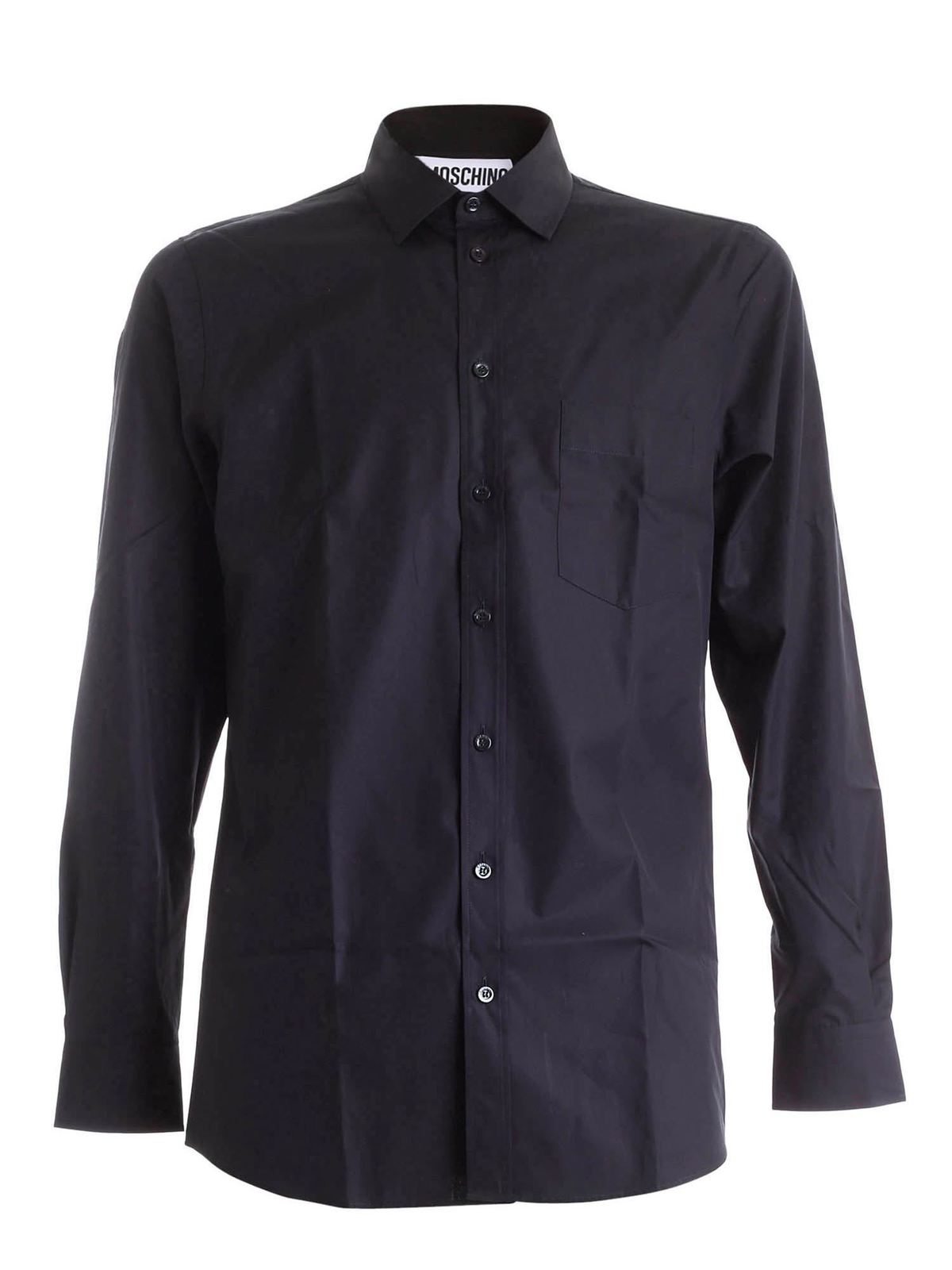 Pins on the collar shirt in black 021952350555 (MOSCHINO / シャツ・ブラウス ) | MOSCHINO (モスキーノ)