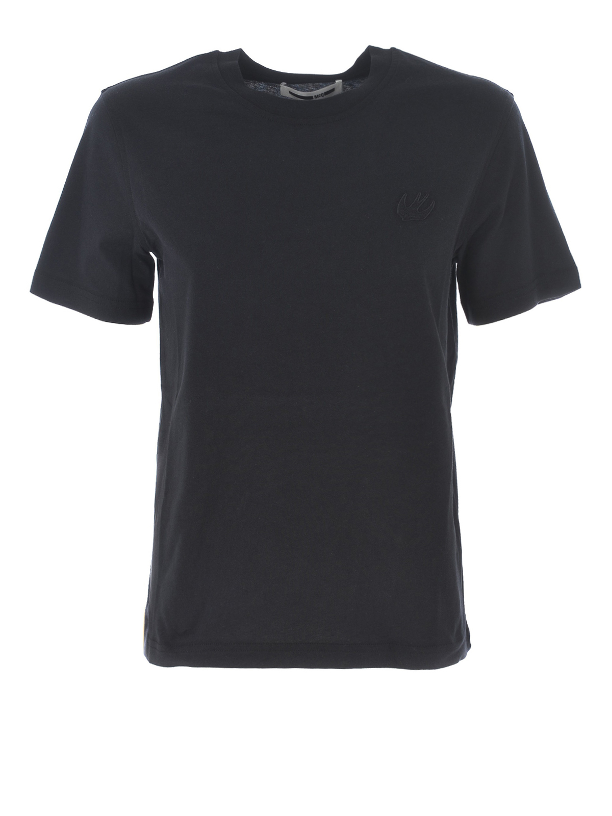 Front logo black cotton T-shirt 473705RMT741000 (McQ / Tシャツ・カットソー ) | McQ (マックキュー)