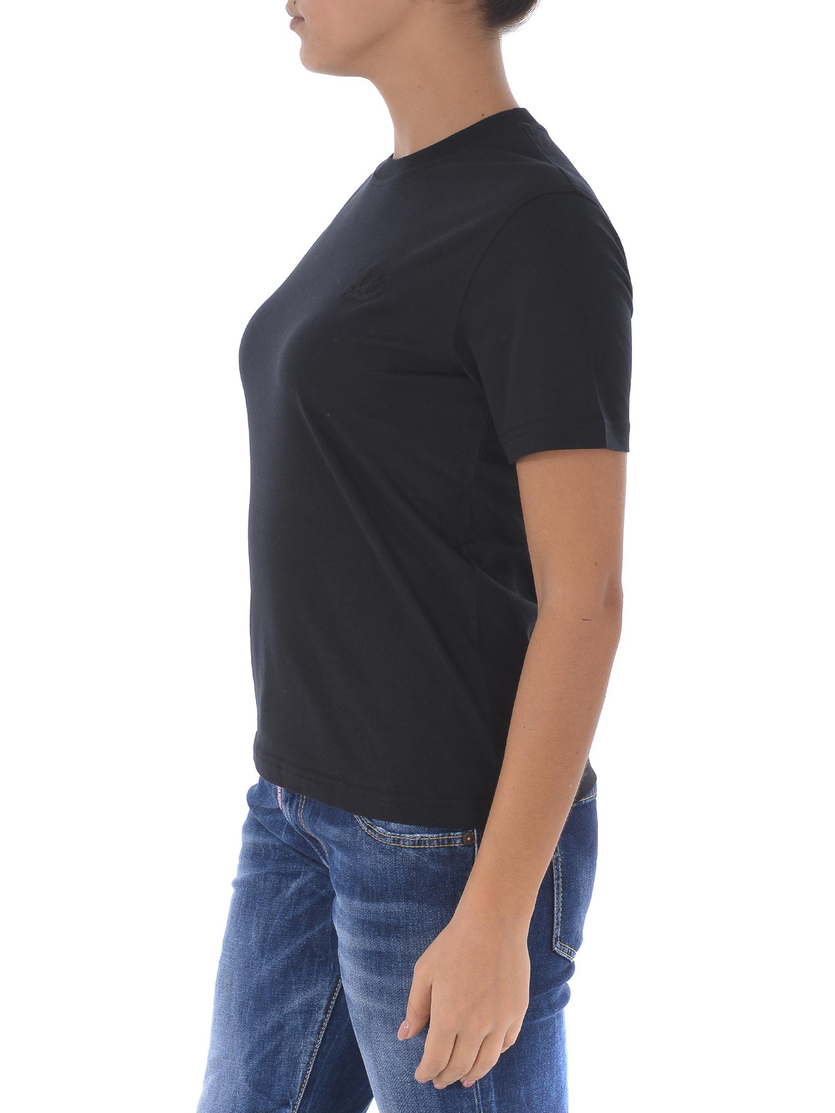 Front logo black cotton T-shirt 473705RMT741000 (McQ / Tシャツ・カットソー ) | McQ (マックキュー)(2)