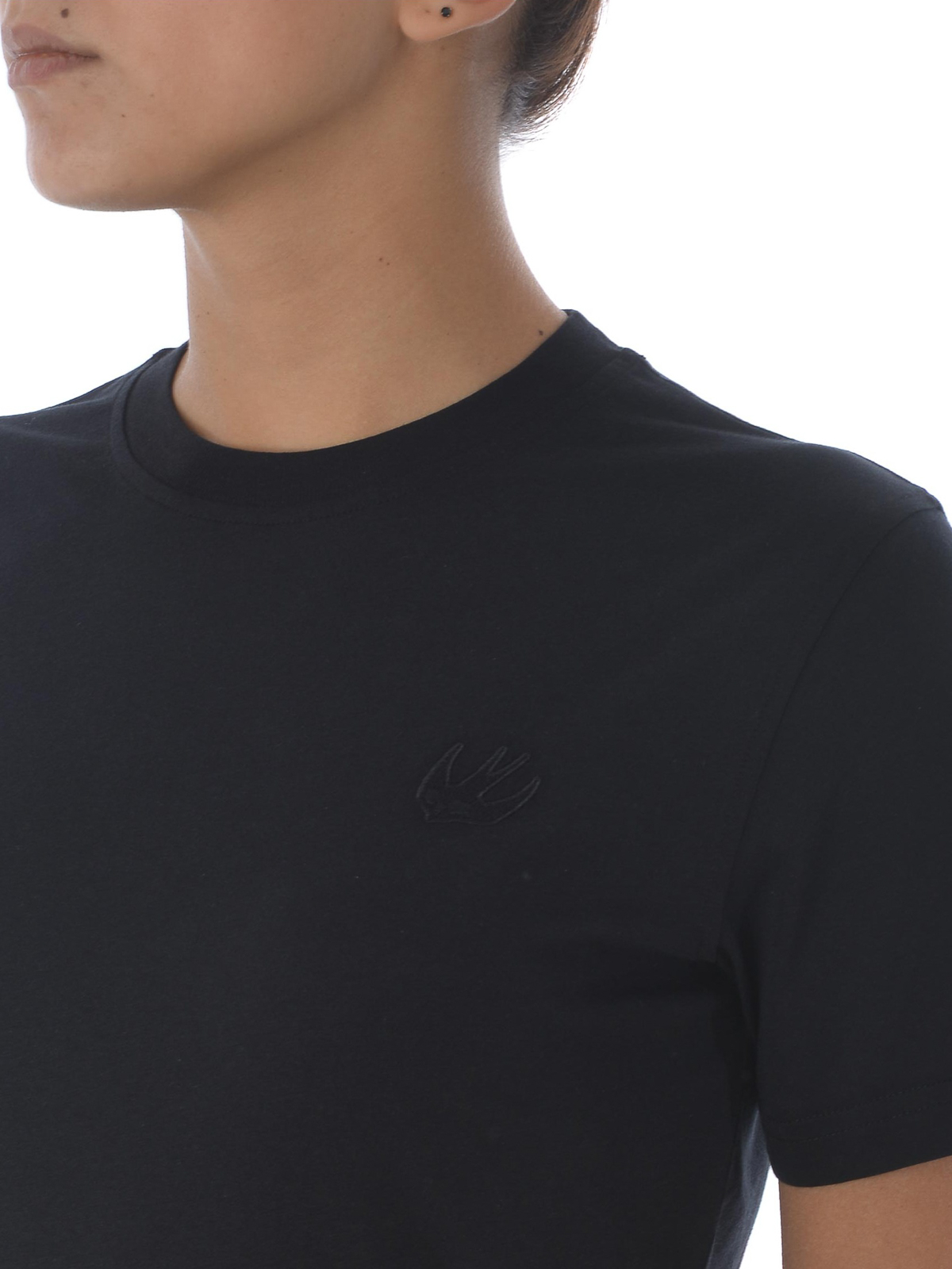 Front logo black cotton T-shirt 473705RMT741000 (McQ / Tシャツ・カットソー ) | McQ (マックキュー)(4)