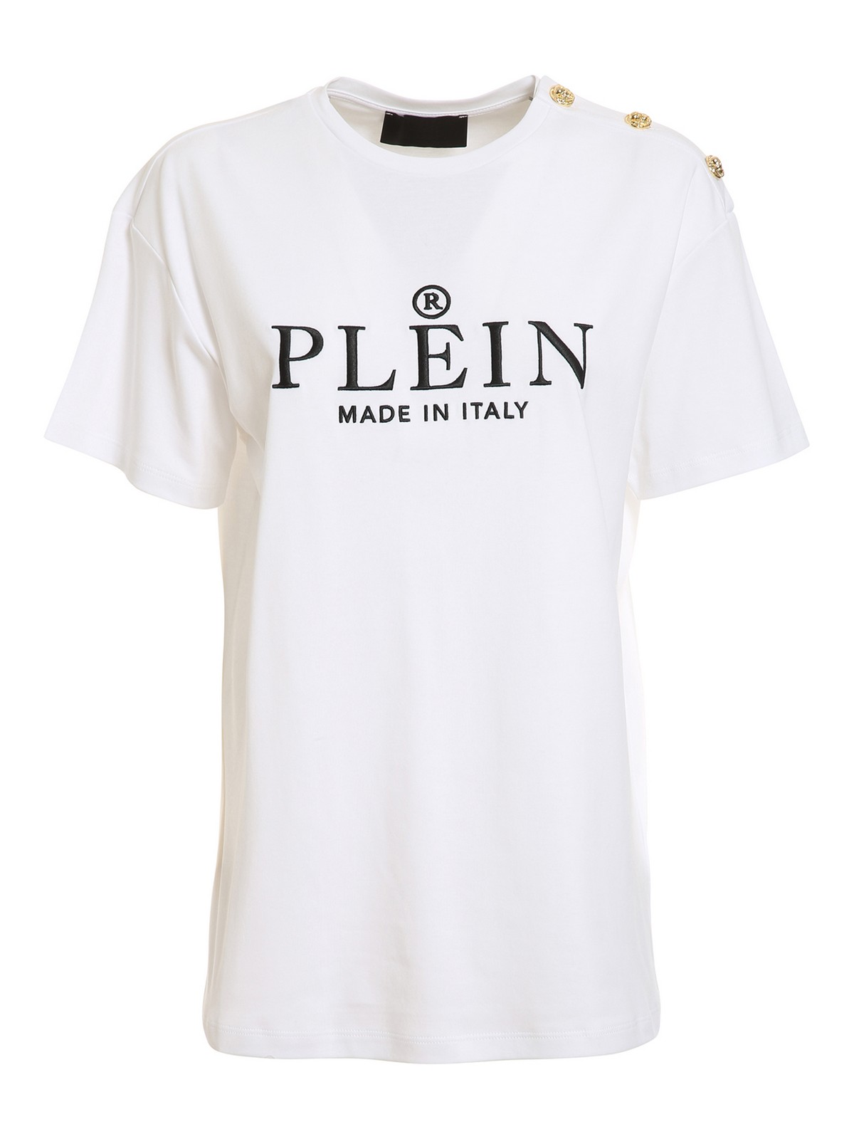 Logo embroidery T-shirt with buttons WTK2368PJO002N01 (PHILIPP PLEIN / Tシャツ・カットソー ) | PHILIPP PLEIN (フィリップ プレイン)