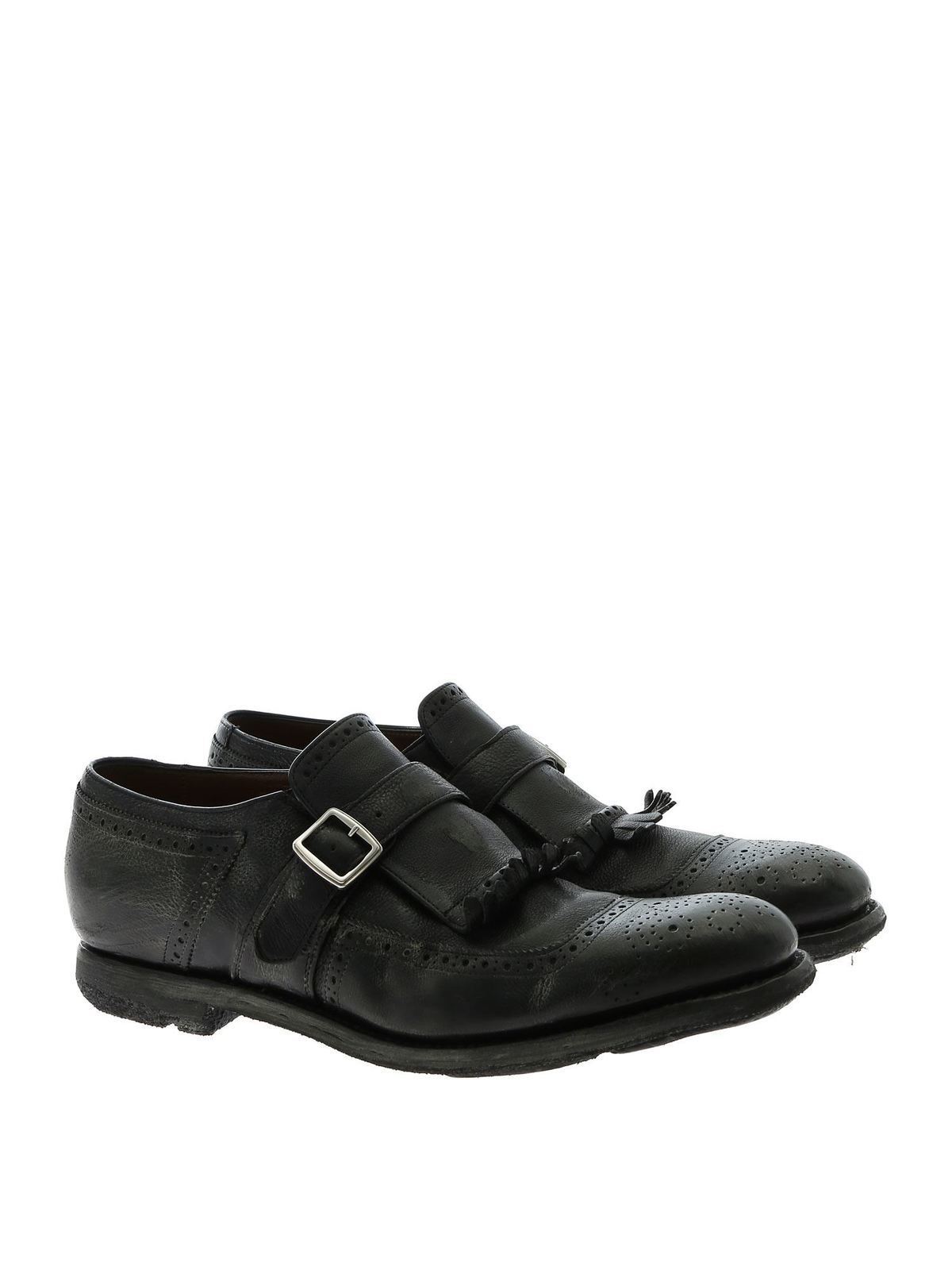 Vintage effect Monk Strap in black EOG0019PWF0AAB (Church's / ローファー ) | Church's (チャーチ)(1)