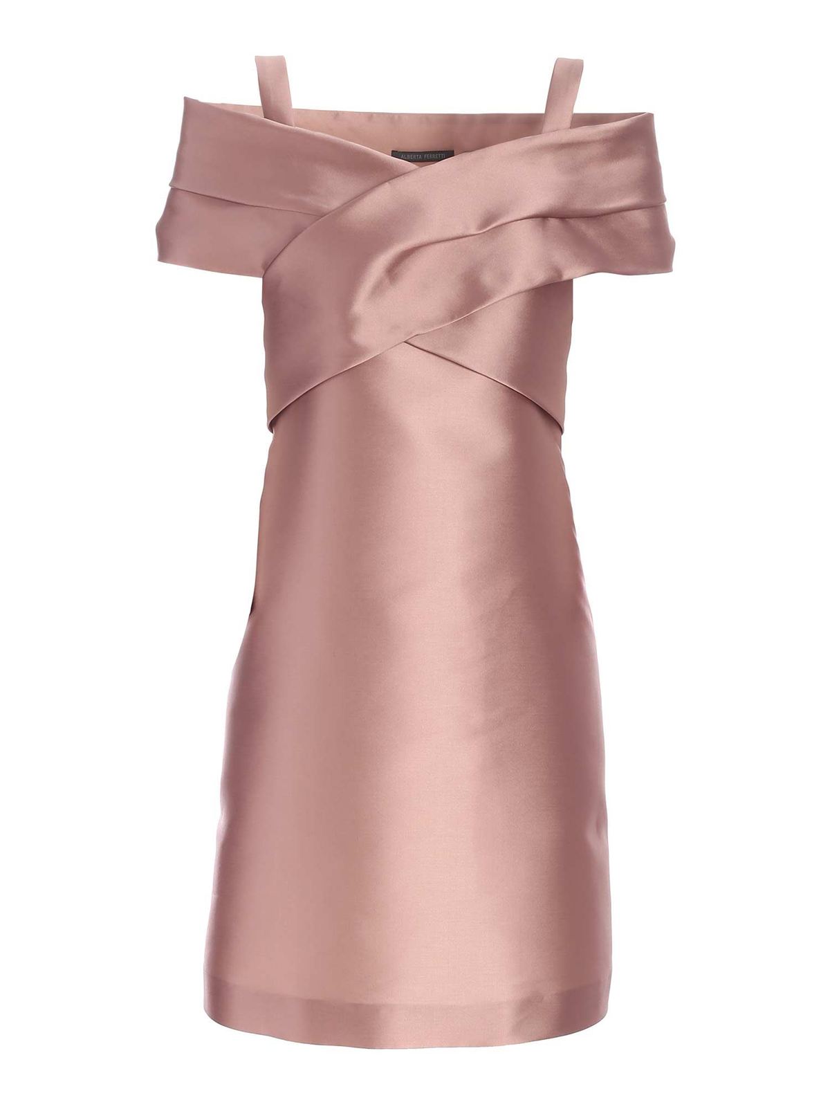 Weave detail dress in antique pink 040416360187 (ALBERTA FERRETTI / ワンピース・ドレス・オールインワン ) | ALBERTA FERRETTI (アルベルタ フェレッティ)